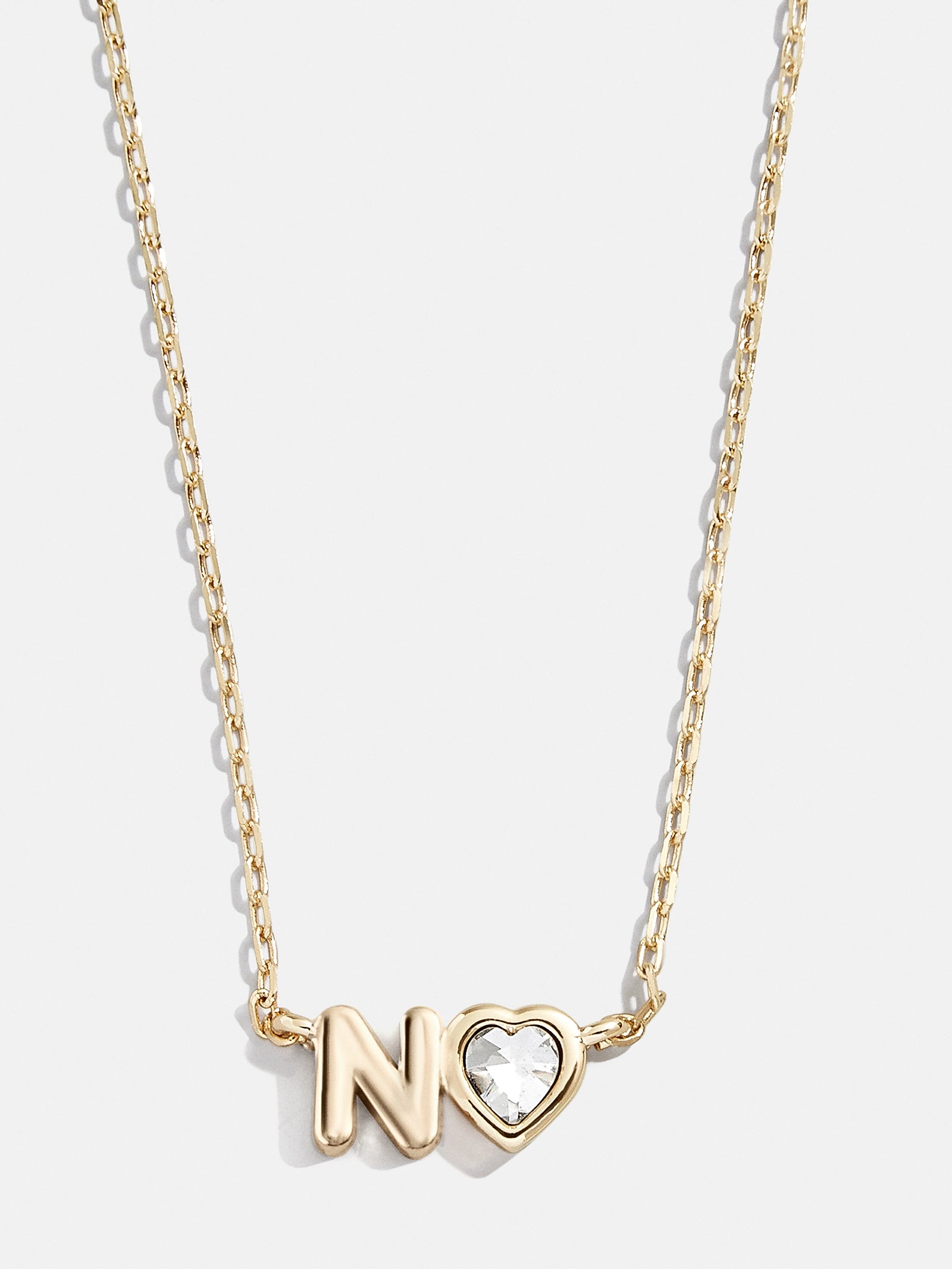 Premium Fiona Initial Necklace - Gold & Crystal Heart