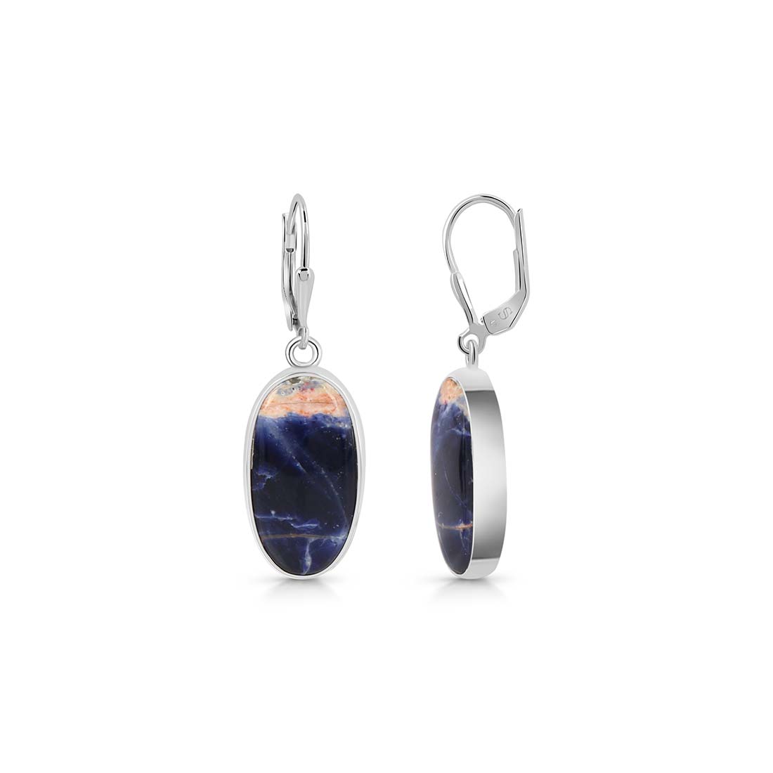 Premium Sodalite Statement Earrings - Elegant Blue Gemstone Jewelry