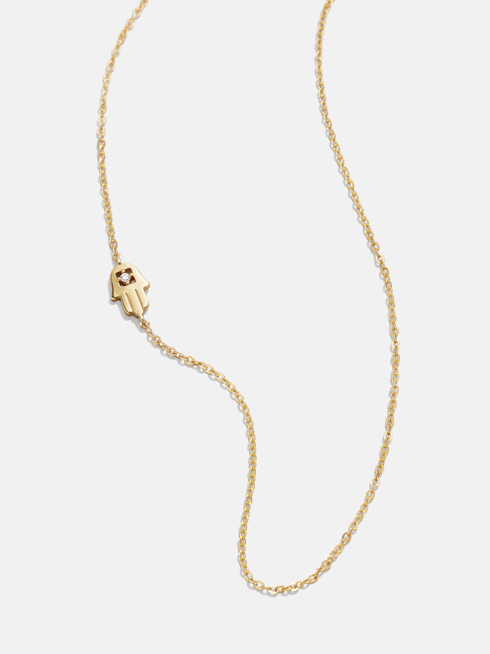 Premium 18K Gold Asymmetrical Hamsa Necklace - Luxe Protection