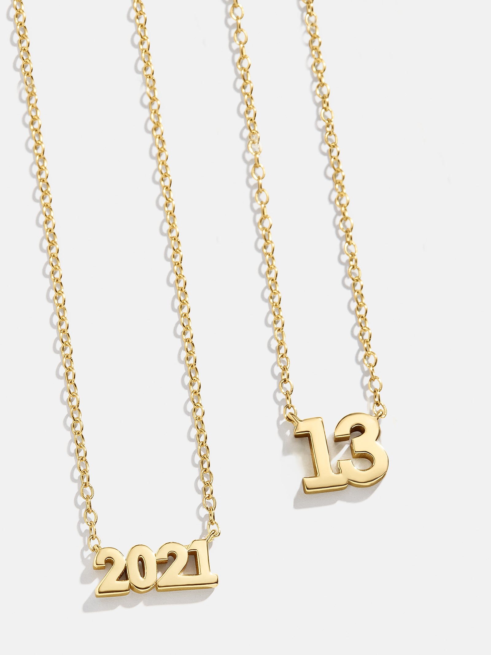 Premium 18K Gold Custom Number Necklace - Personalized Block Font Design