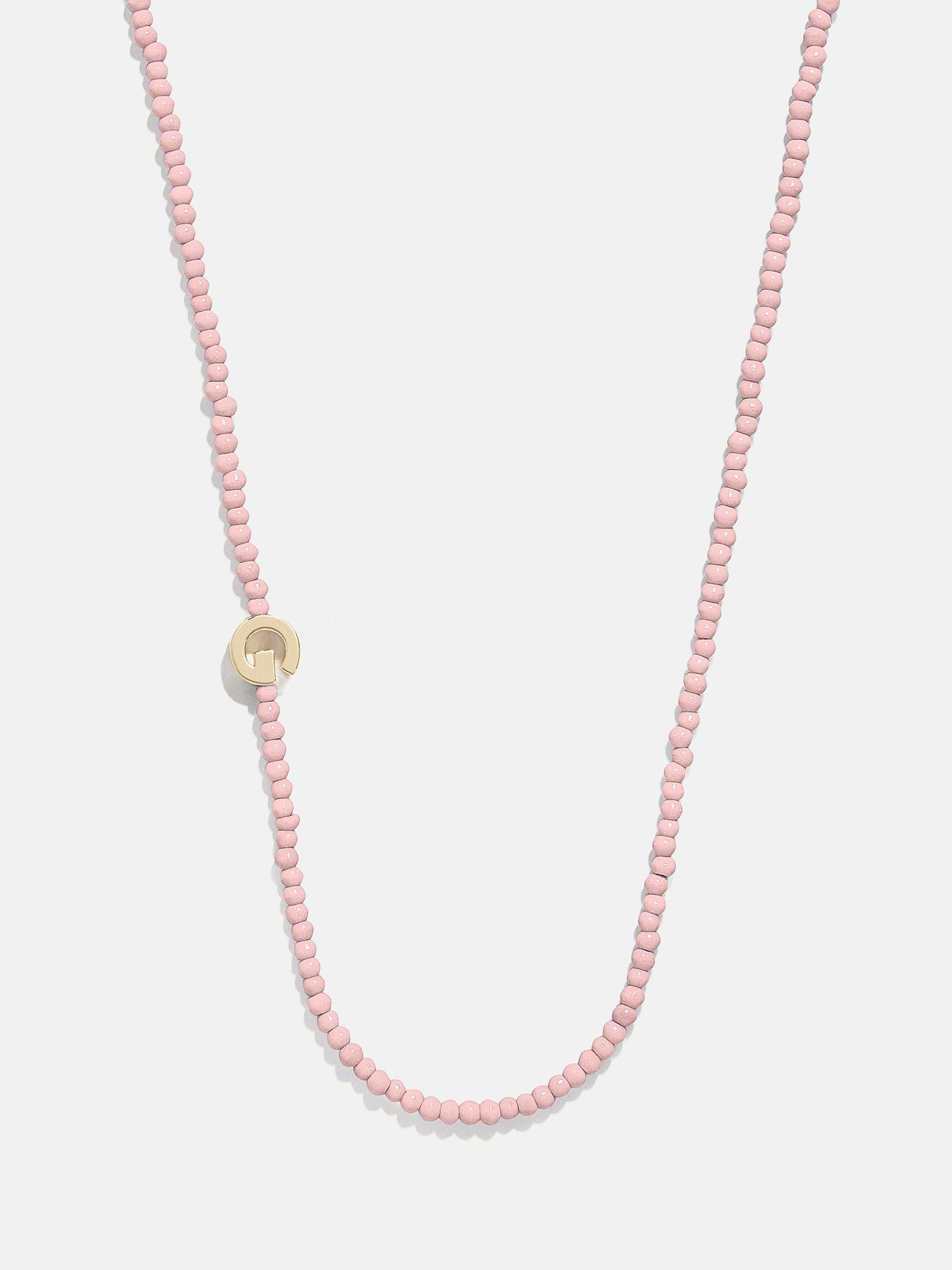 Premium Rose Quartz Initial Necklace - Personalized Gold Letter Charm