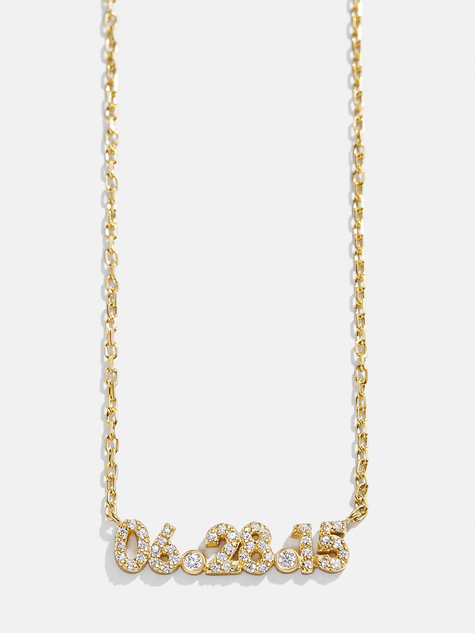 Premium 18K Gold Custom Number Necklace - Luxe Pavé Cubic Zirconia & Gold Plated Sterling Silver