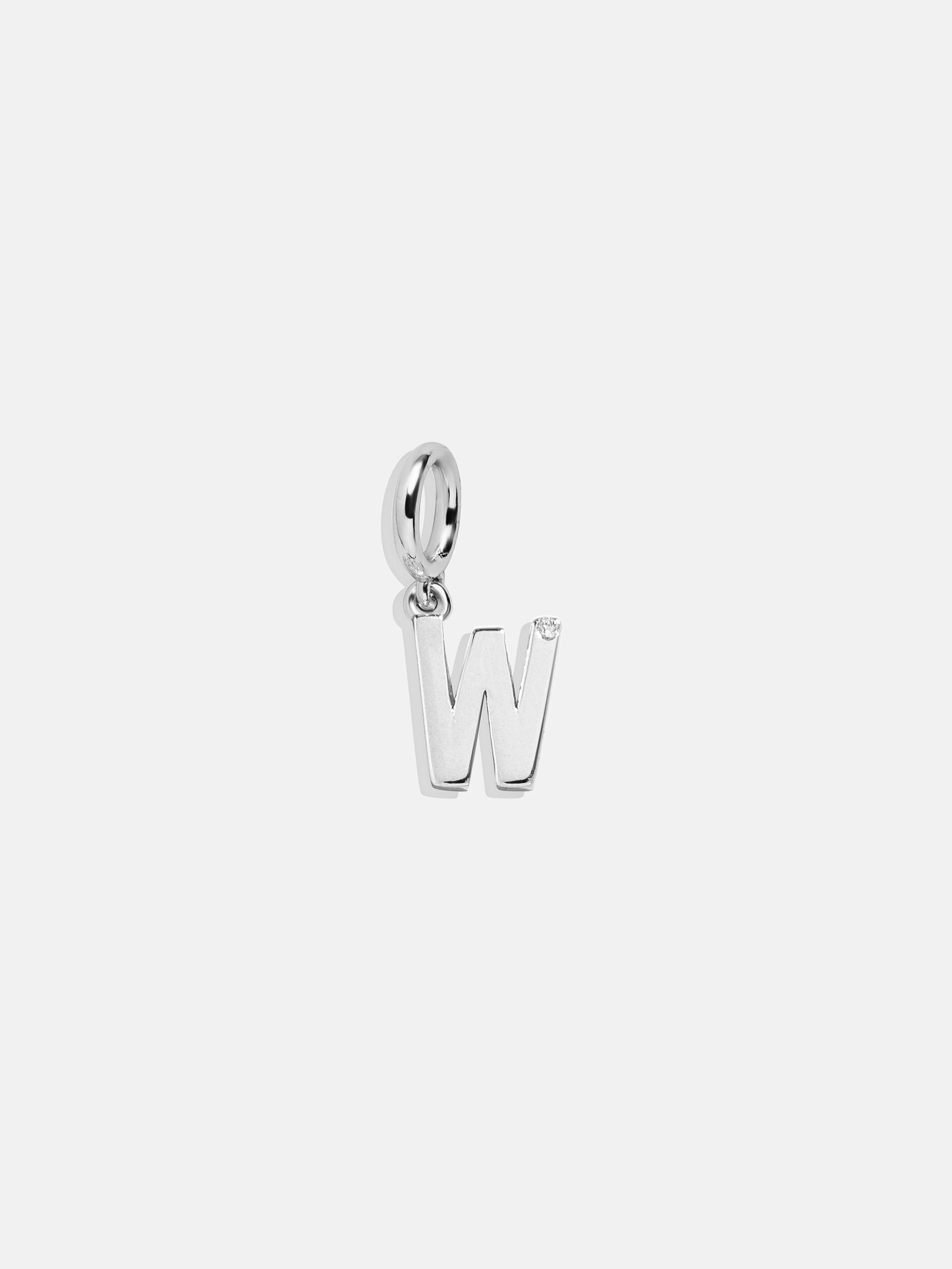 Premium Silver Initial Cluster Charm Necklace - W