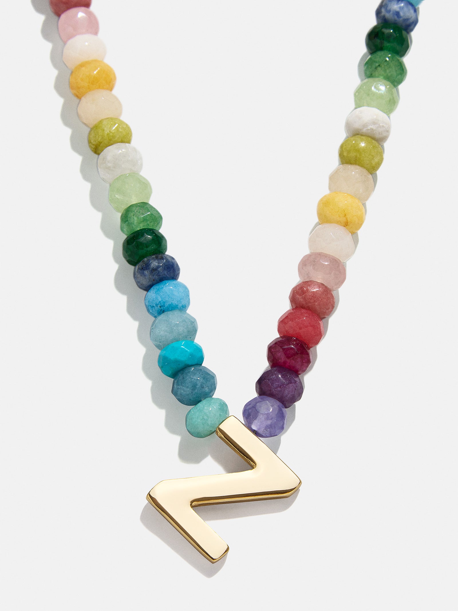 Premium Custom Initial Necklace with Semi-Precious Stones