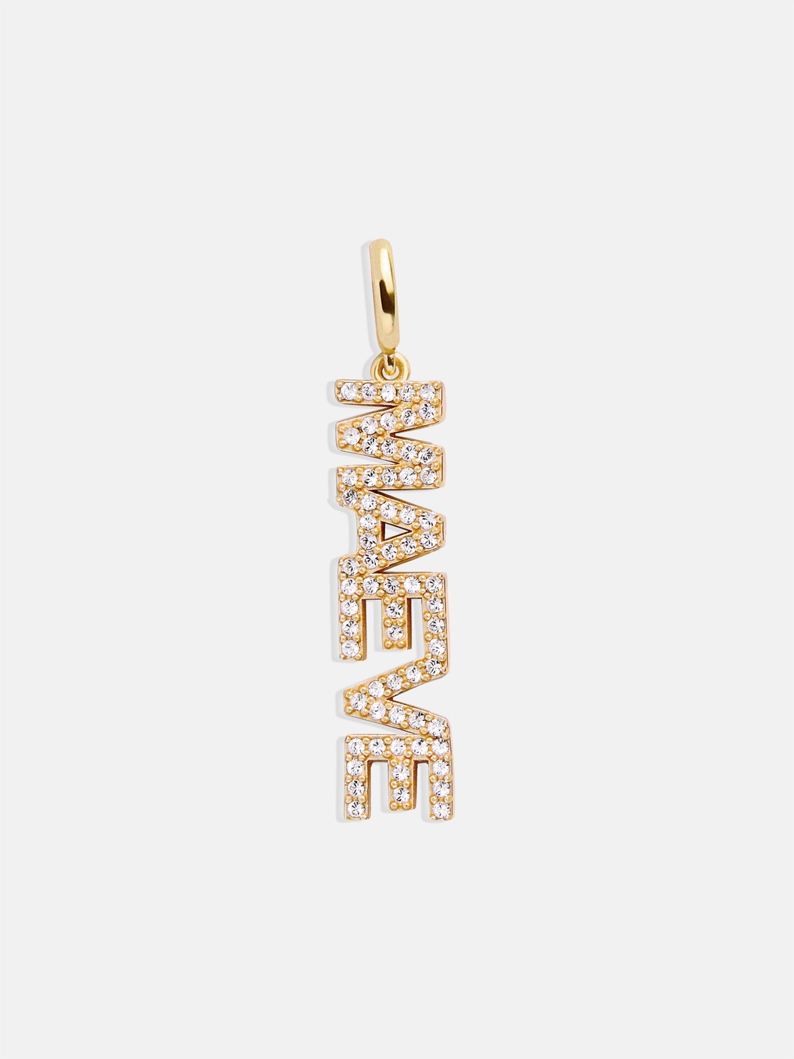 Premium Custom Nameplate Charm - Gold Pavé Elegance