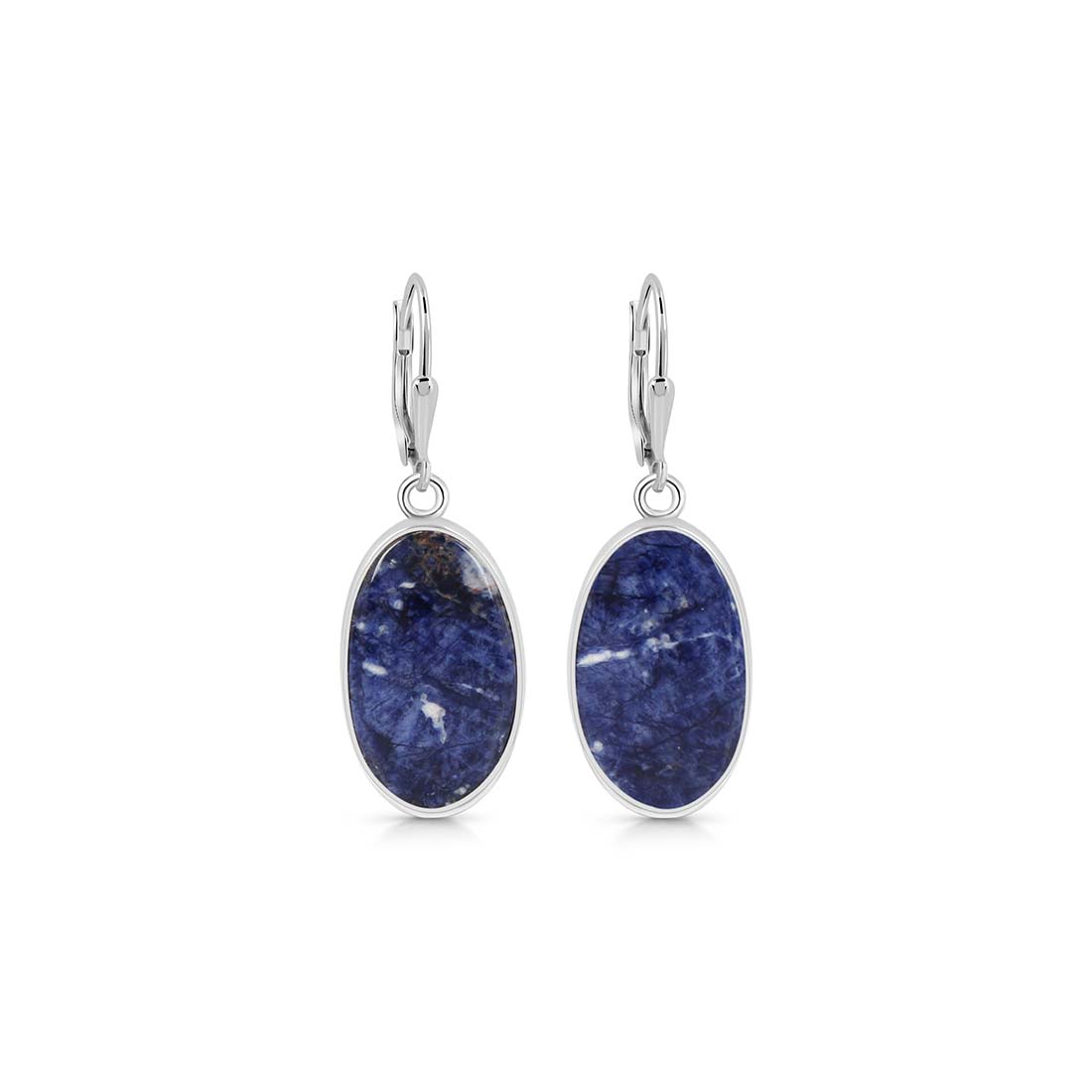 Premium Sodalite Statement Earrings - SDL-E-9 by Sagacia