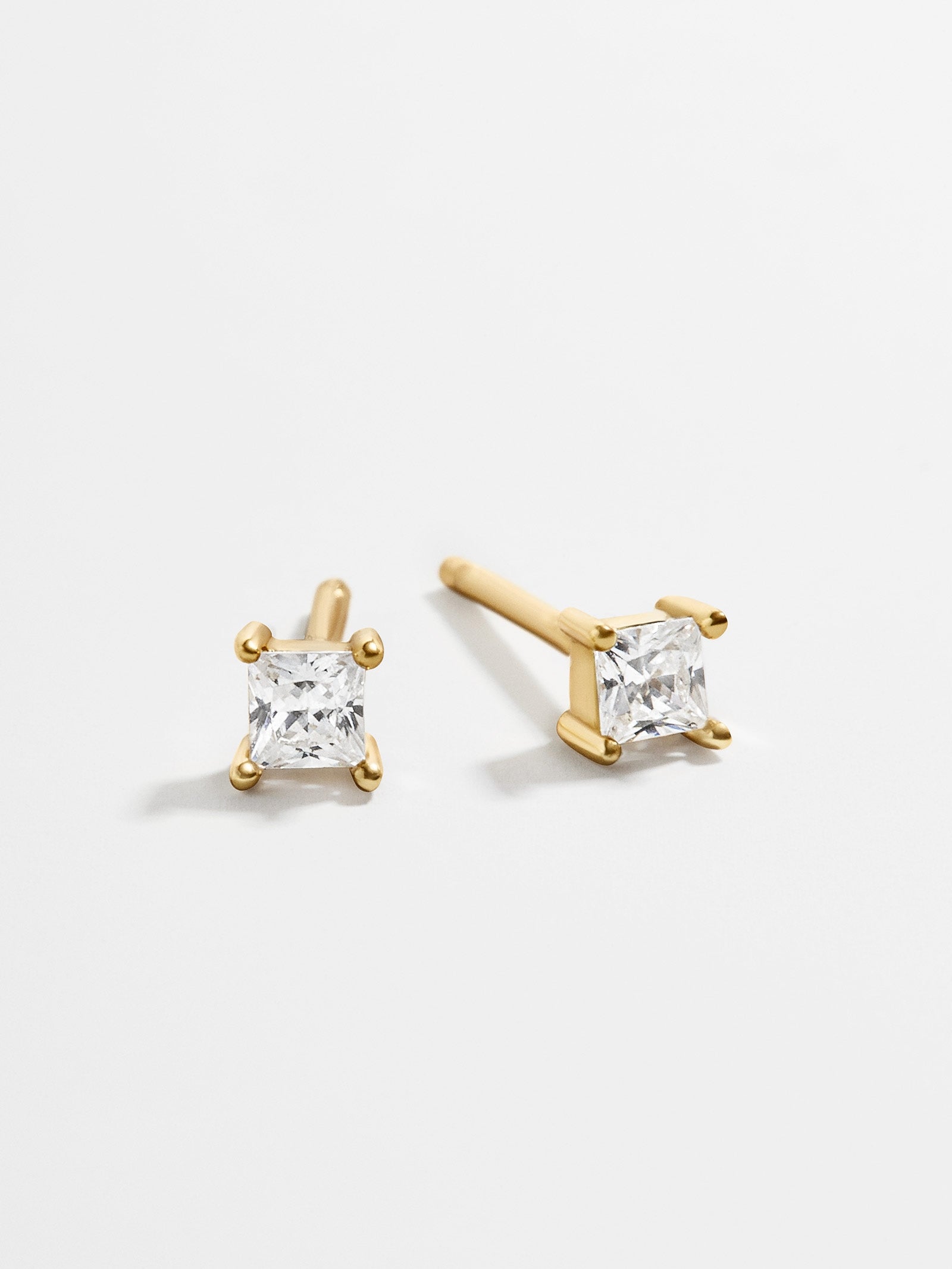 Ultimate Rene 18K Gold Square Cut Earrings - Premium Gold/Pavé Design