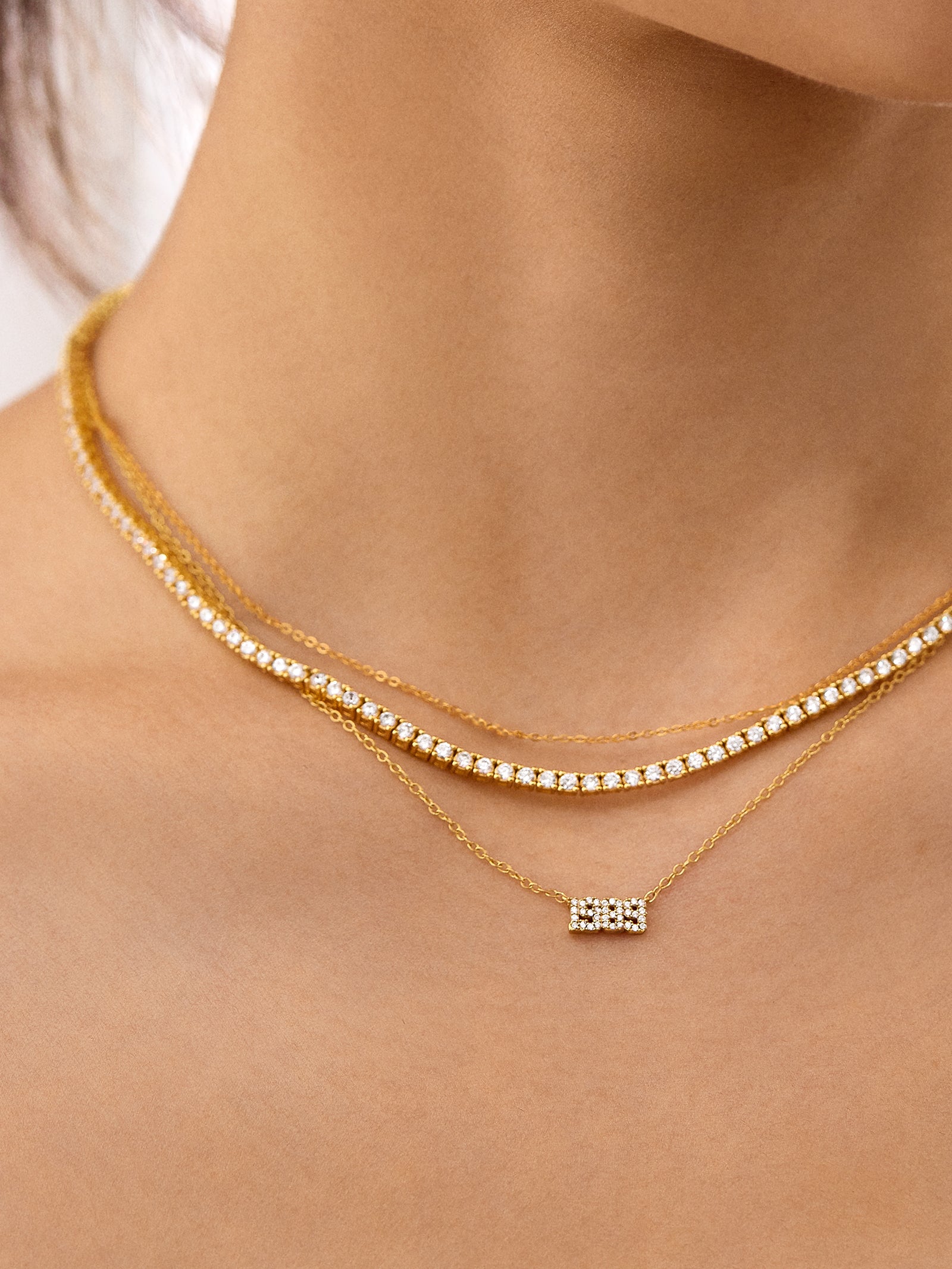 Premium 18K Gold Custom Number Necklace - Varsity Font Design