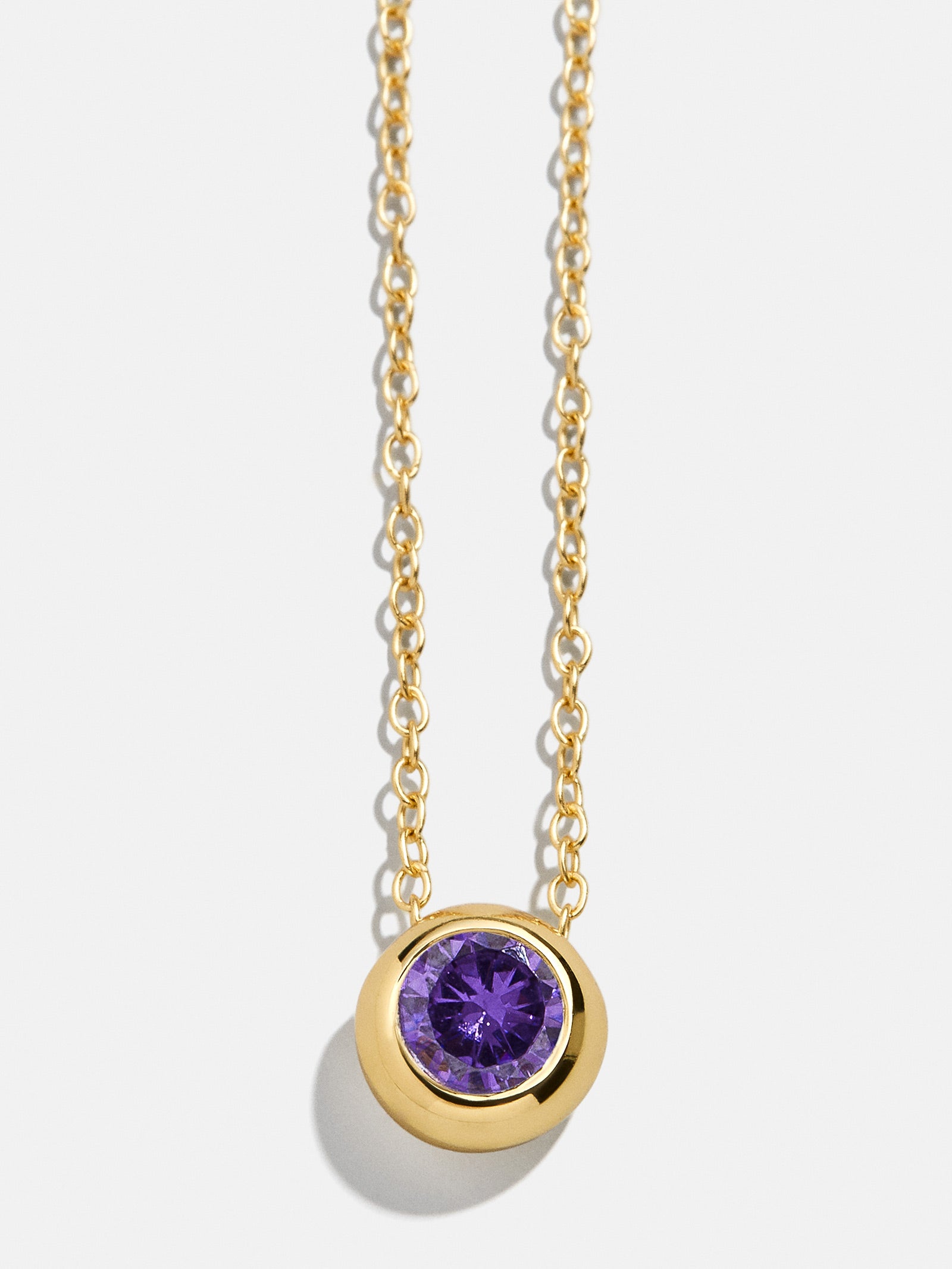 Premium 18K Gold Birthstone Pendant Necklace - Ultimate Amethyst Elegance