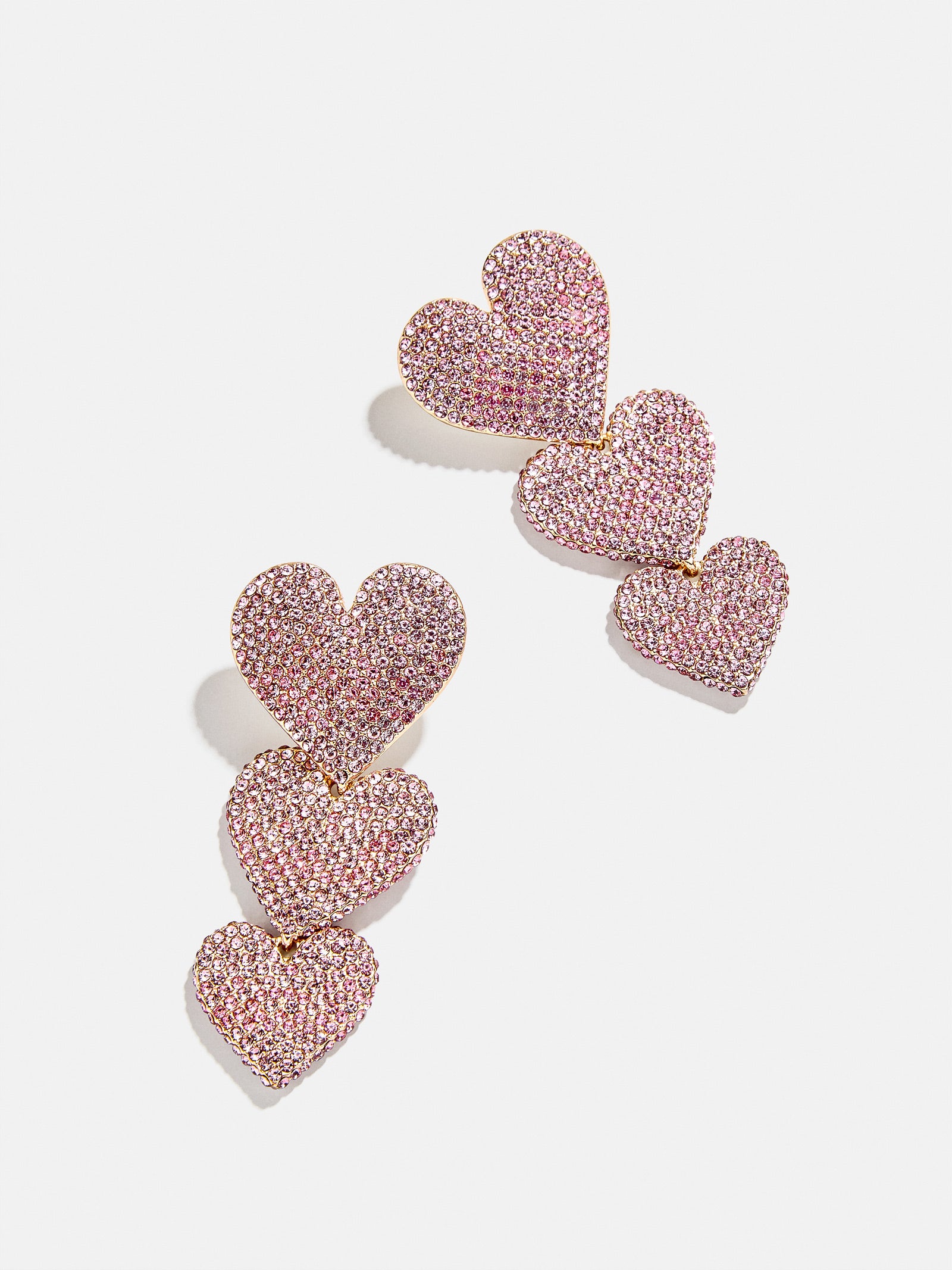 Premium Eden Heart Drop Earrings - Romantic Pink