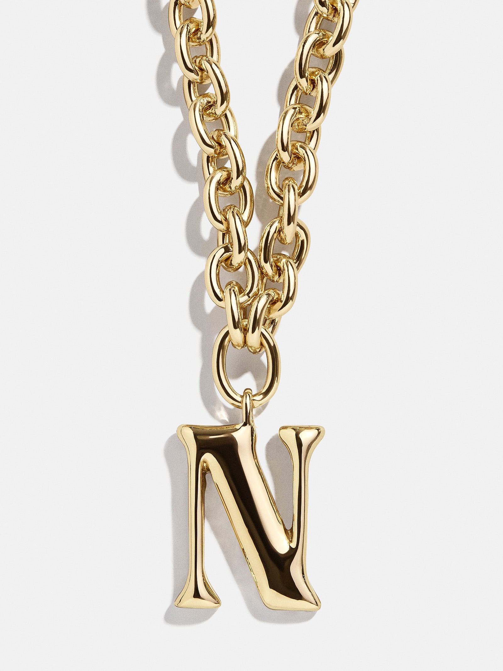 Premium Chunky Charm Initial Necklace - Gold