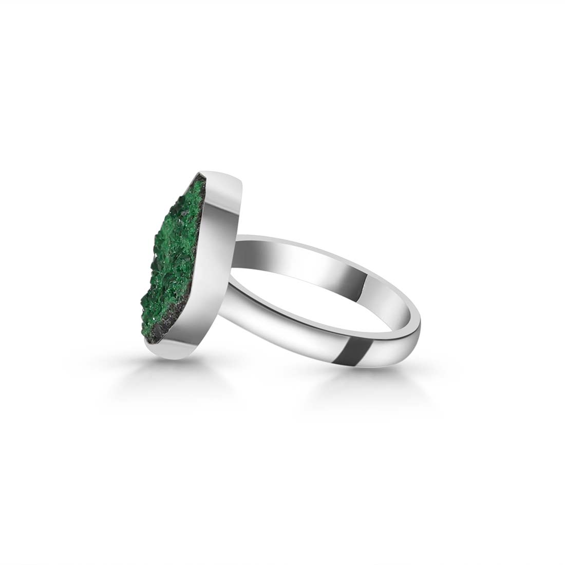 Premium Uvarovite Druzy Statement Ring - UVR-R-22