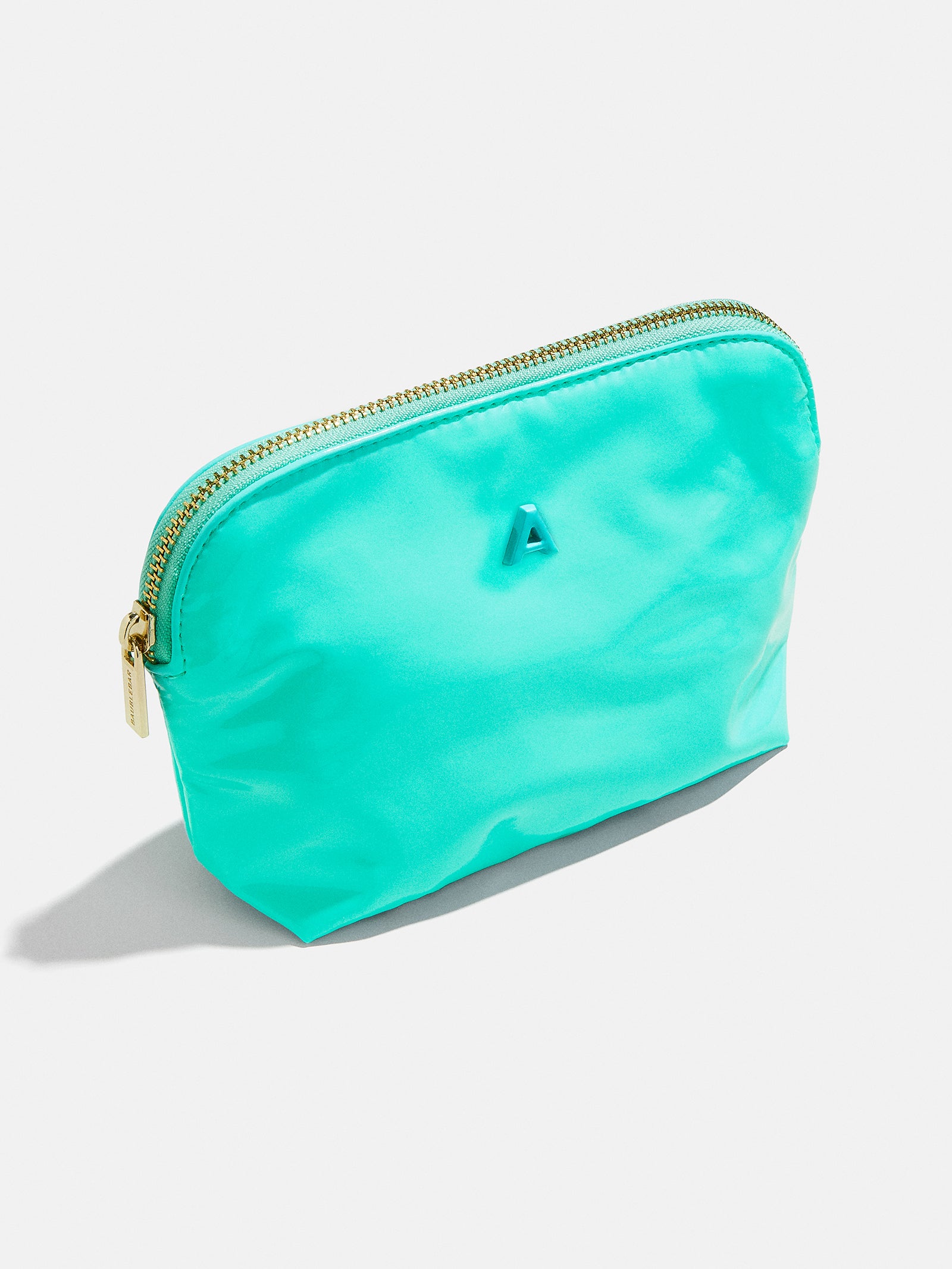 Premium Initial Zipper Pouch - Bold Turquoise | Personalized Storage Solution