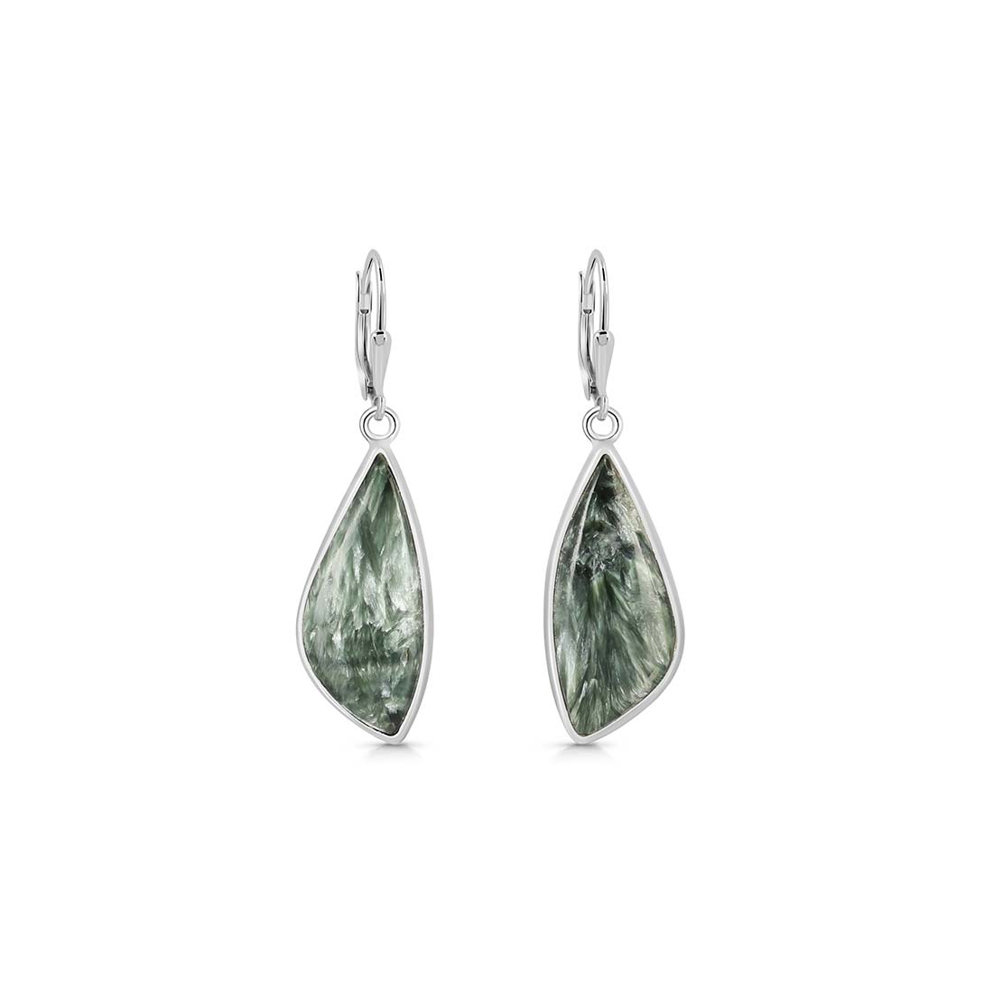 Premium Seraphinite Statement Earrings - SER-E-4