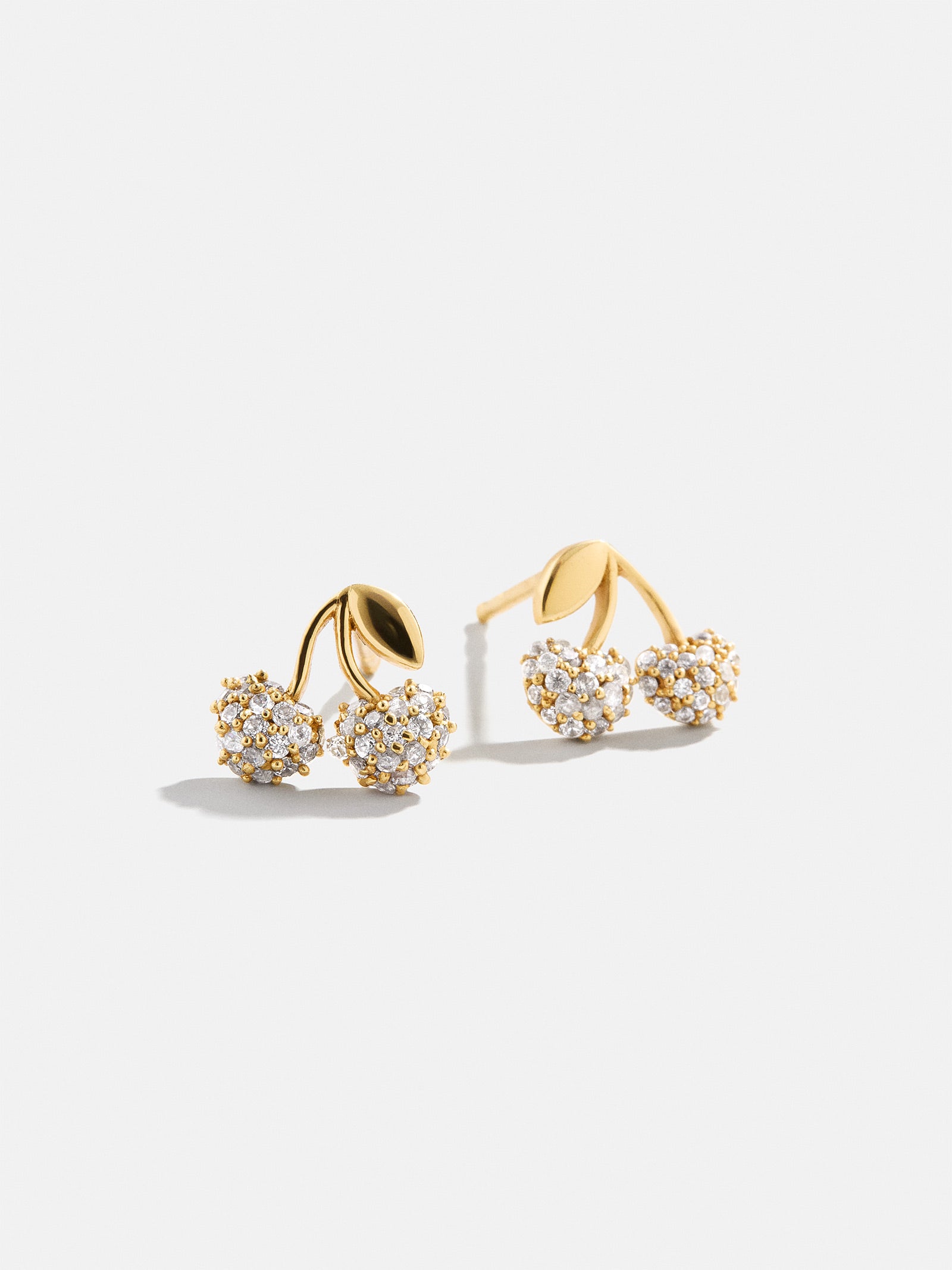 Premium 18K Gold Cherry Stud Earrings - Ultimate Elegance