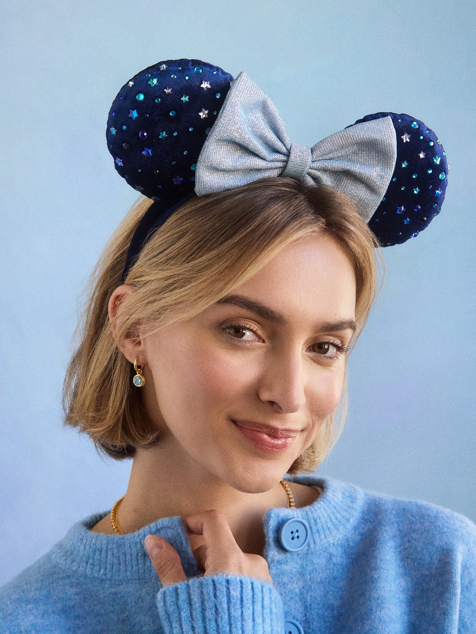 Premium Minnie Mouse Blue Ears Headband - Disney Magic Accessory