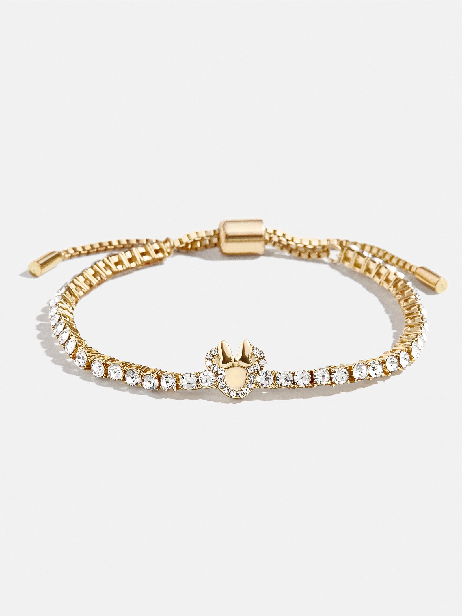 Premium Minnie Mouse Disney Tennis Bracelet - Gold & Crystal Pavé