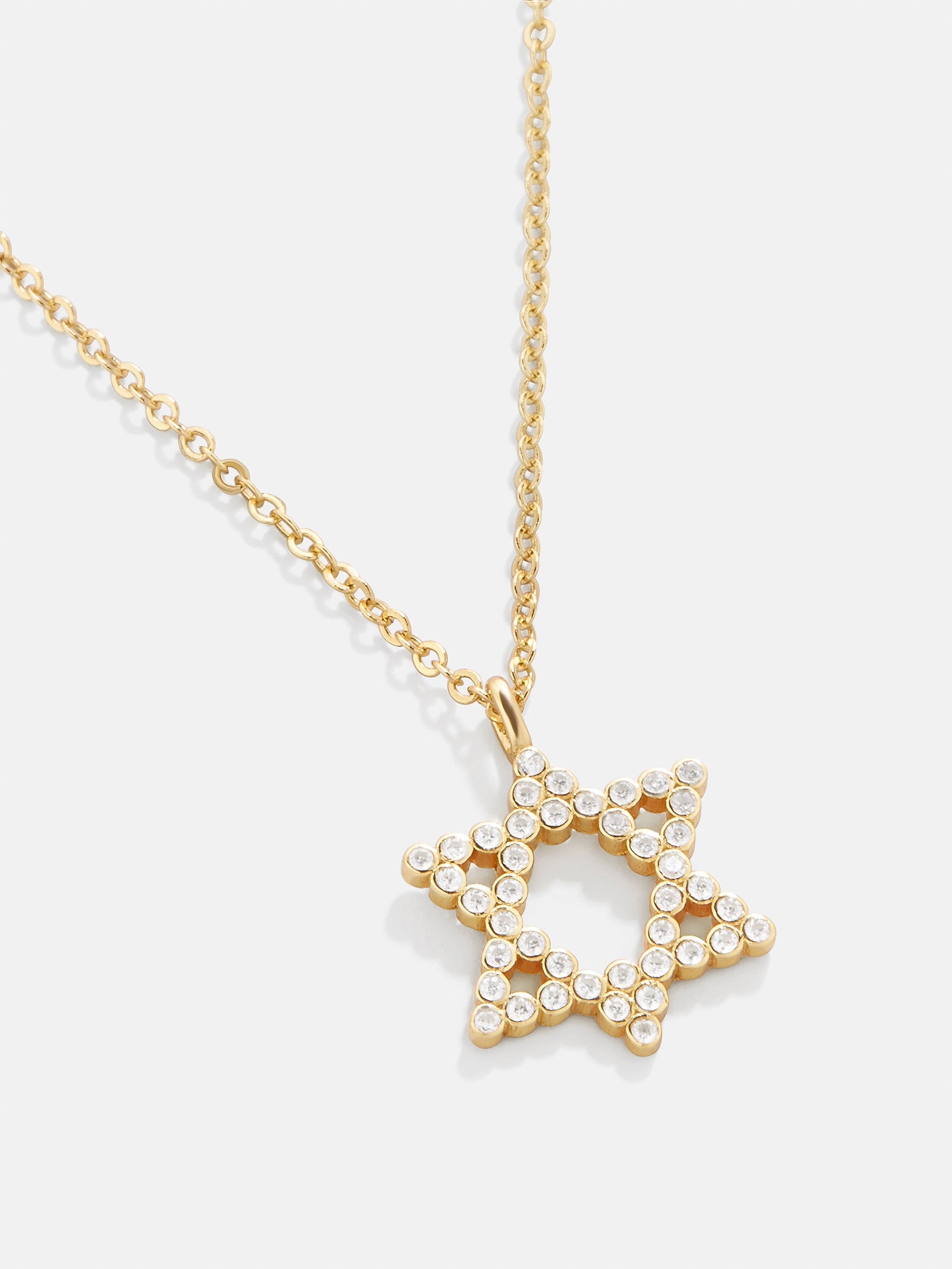 Premium Star of David 18K Gold Plated Necklace with Cubic Zirconia