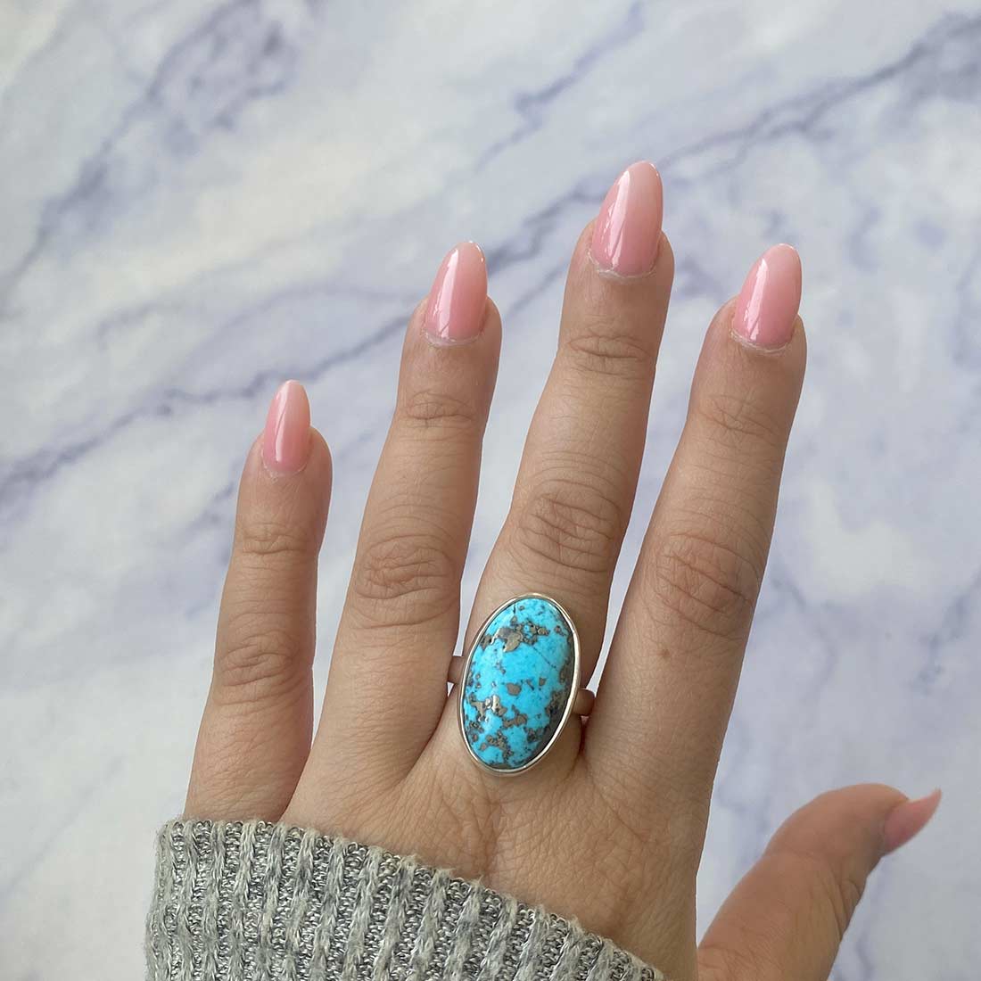 Premium Turquoise Adjustable Statement Ring - TRQ-R-144