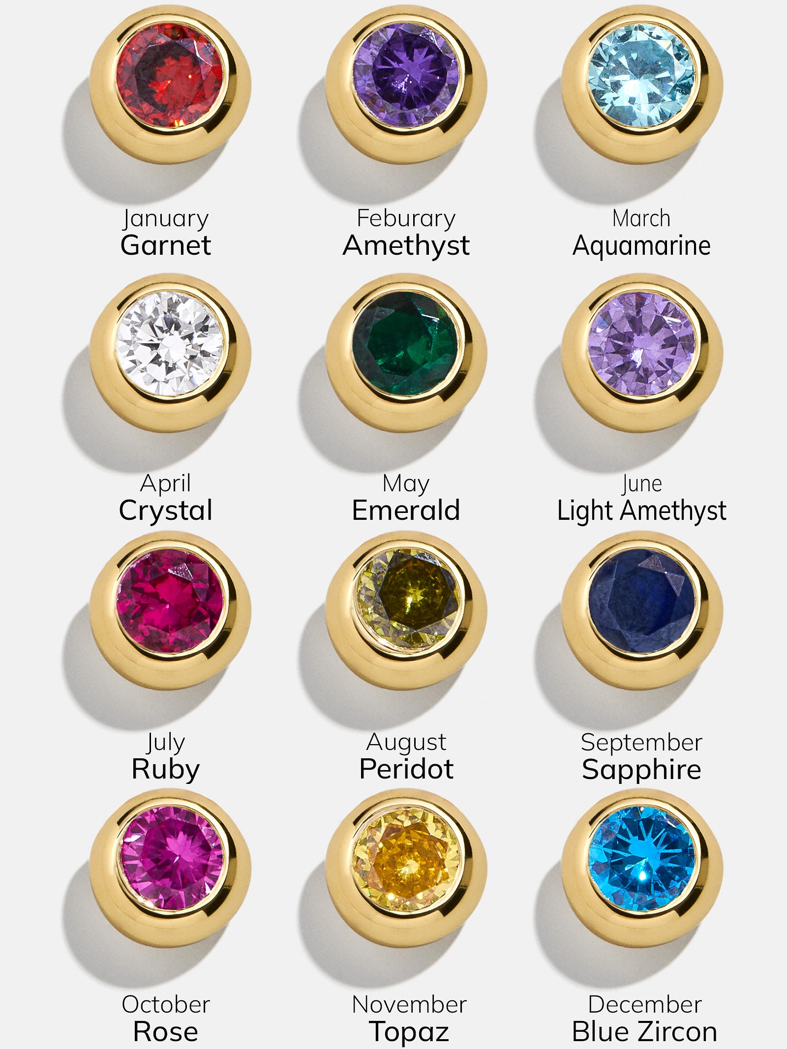 Premium 18K Gold Birthstone Stud Earrings - Sapphire