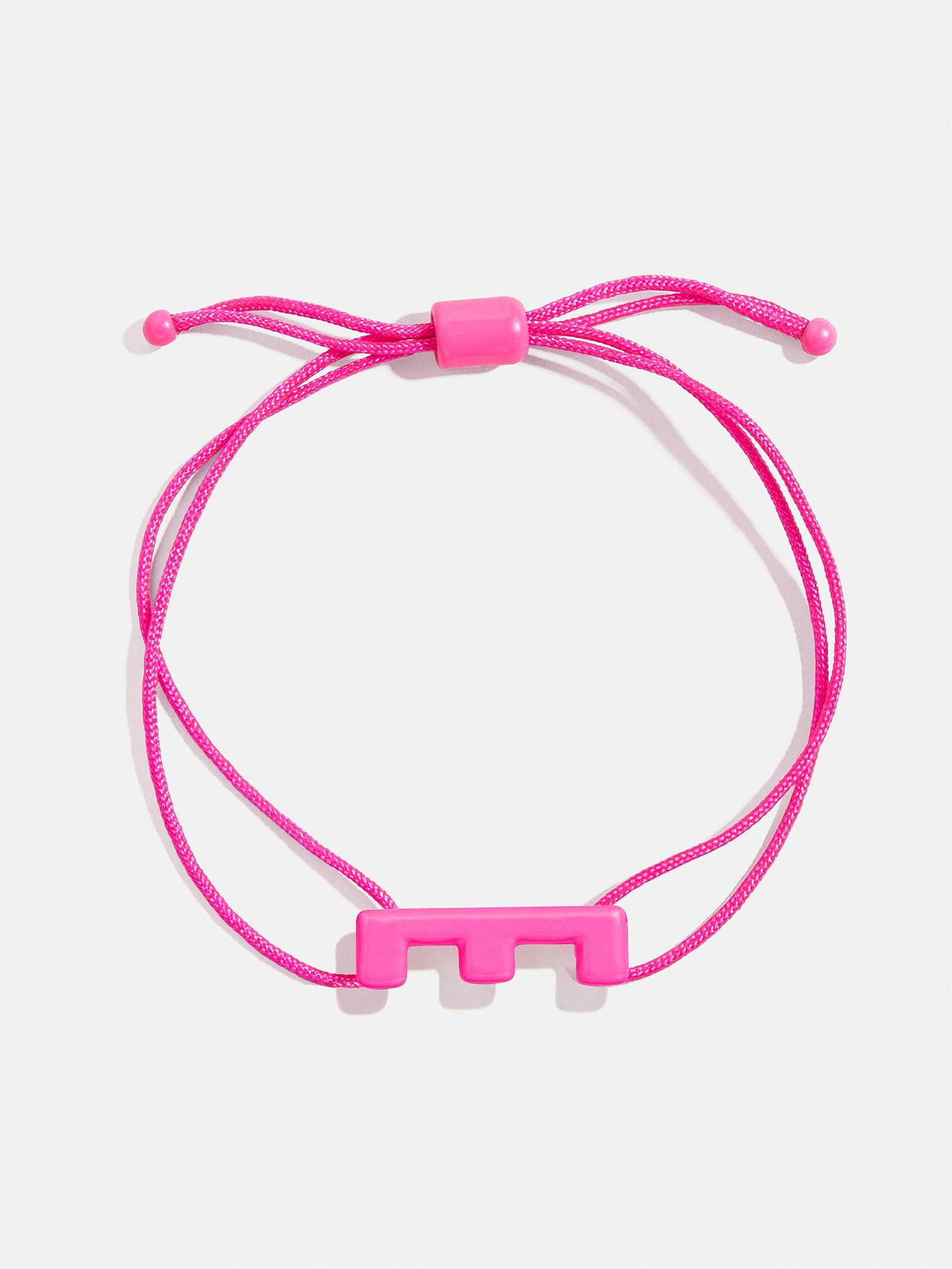 Premium East West Initial Cord Bracelet - Vibrant Hot Pink