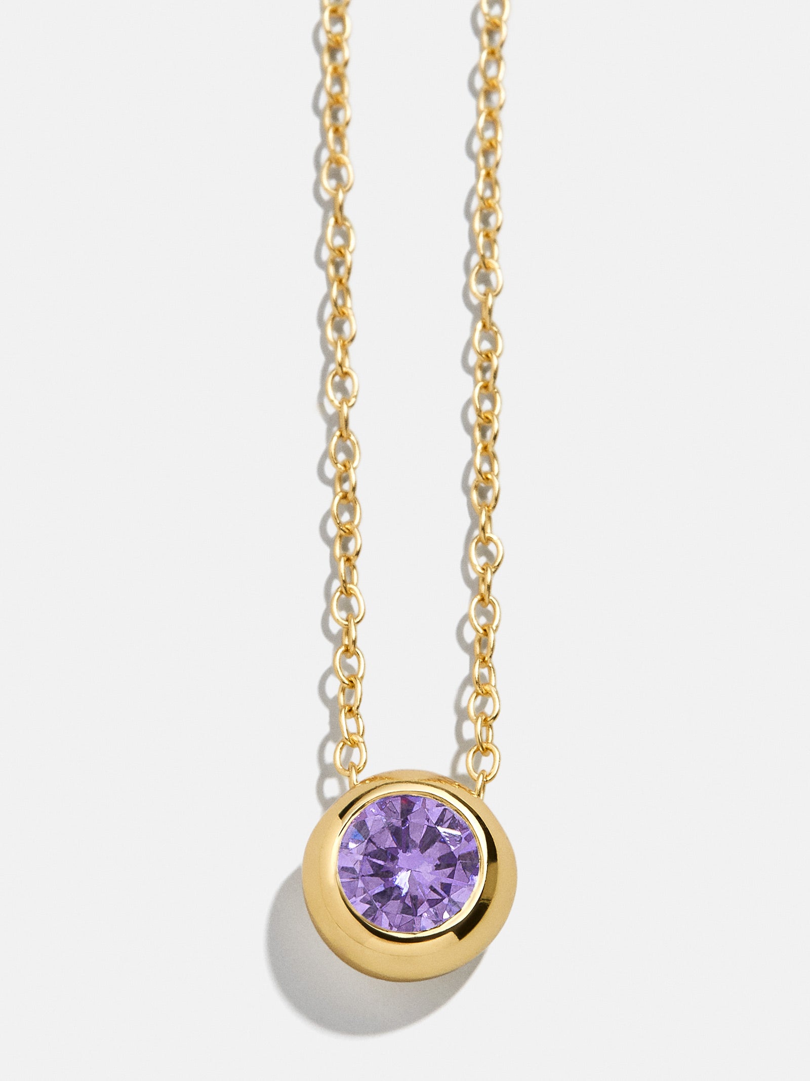 Premium 18K Gold Light Amethyst Birthstone Necklace - Personalized Elegance