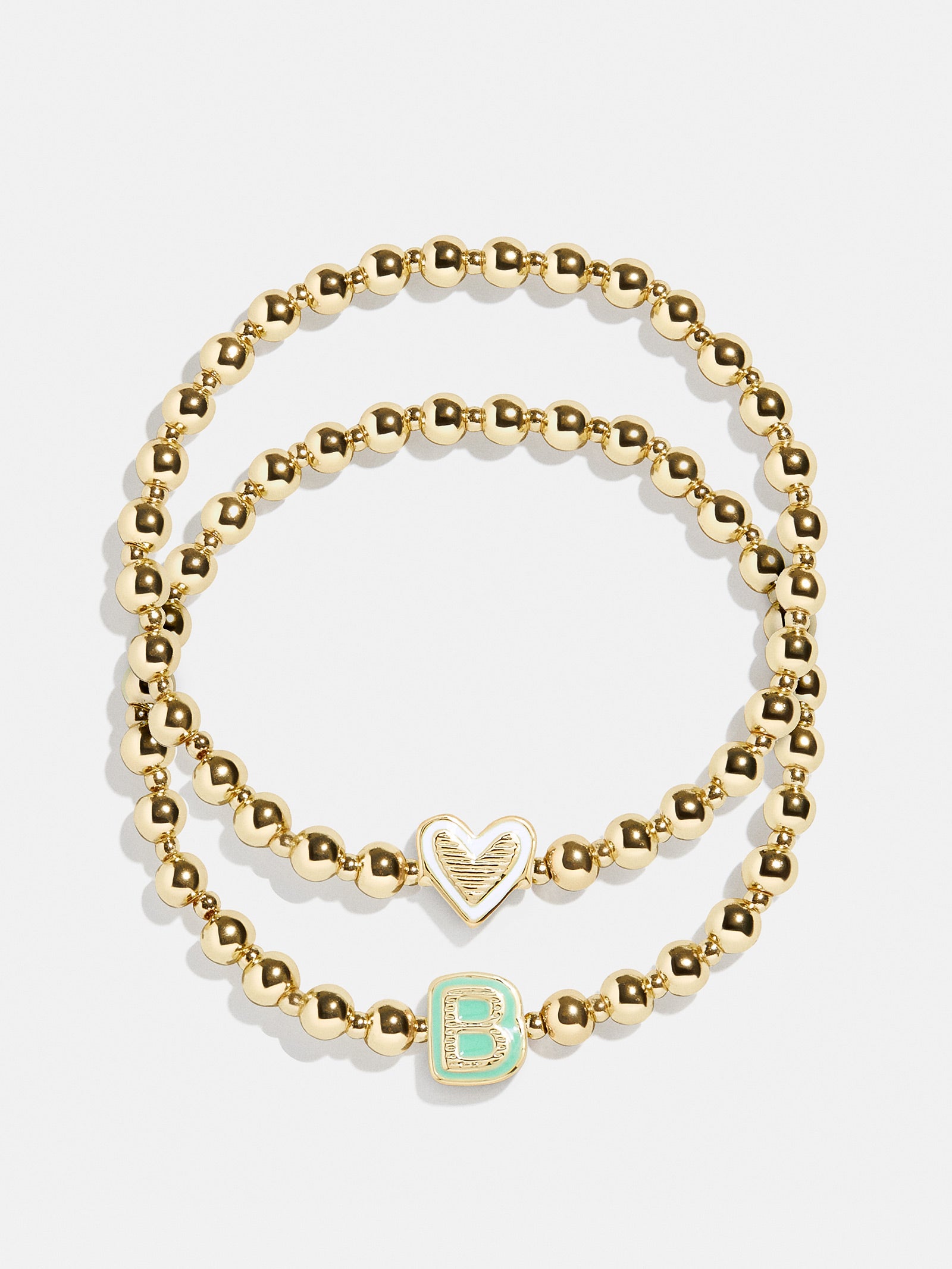 Premium Initial & Heart Kids' Pisa Bracelet Set - Gold | Ultimate Gift for Little Ones