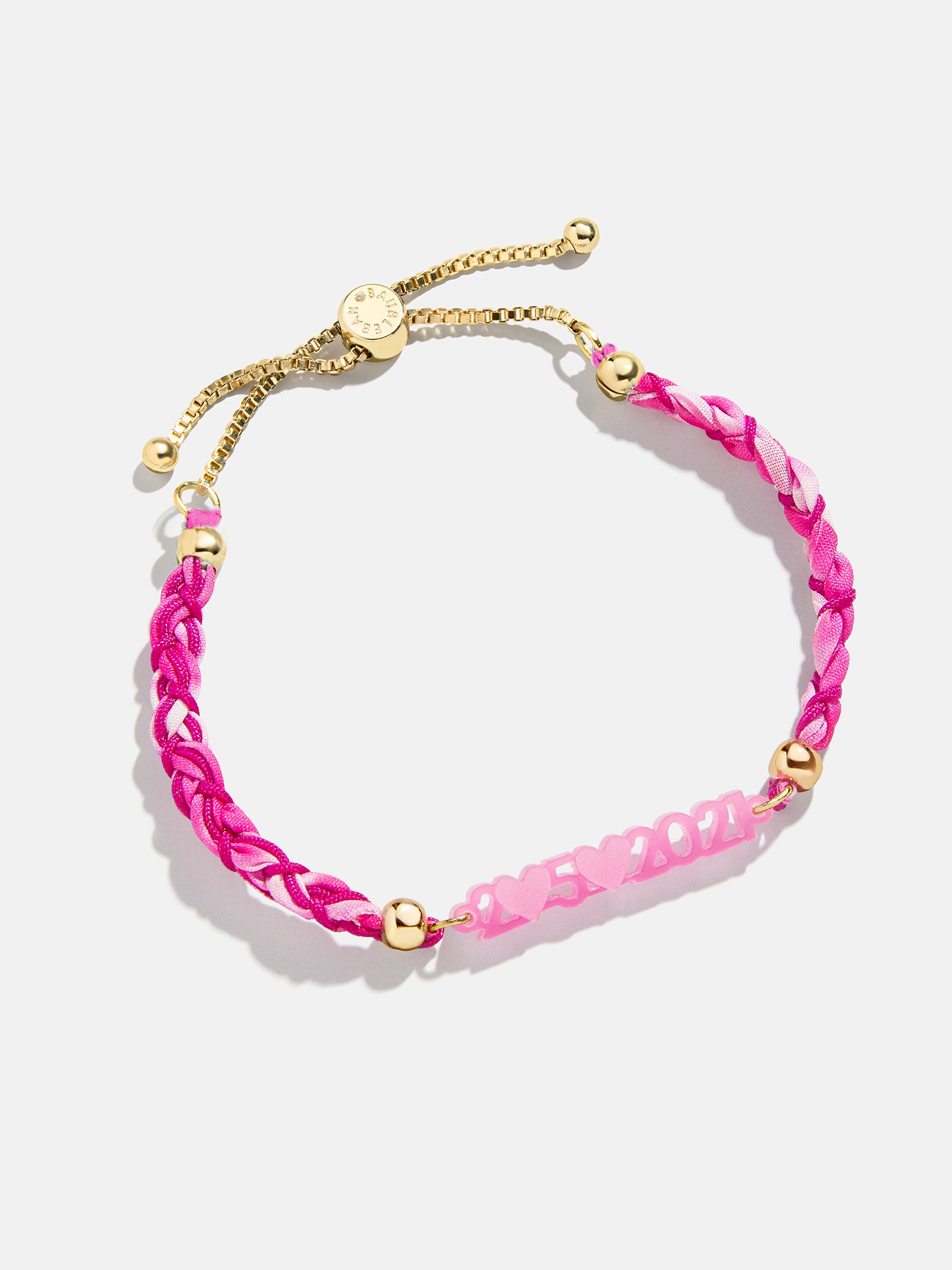 Premium Kids' Custom Acrylic Nameplate Bracelet - Translucent Pink