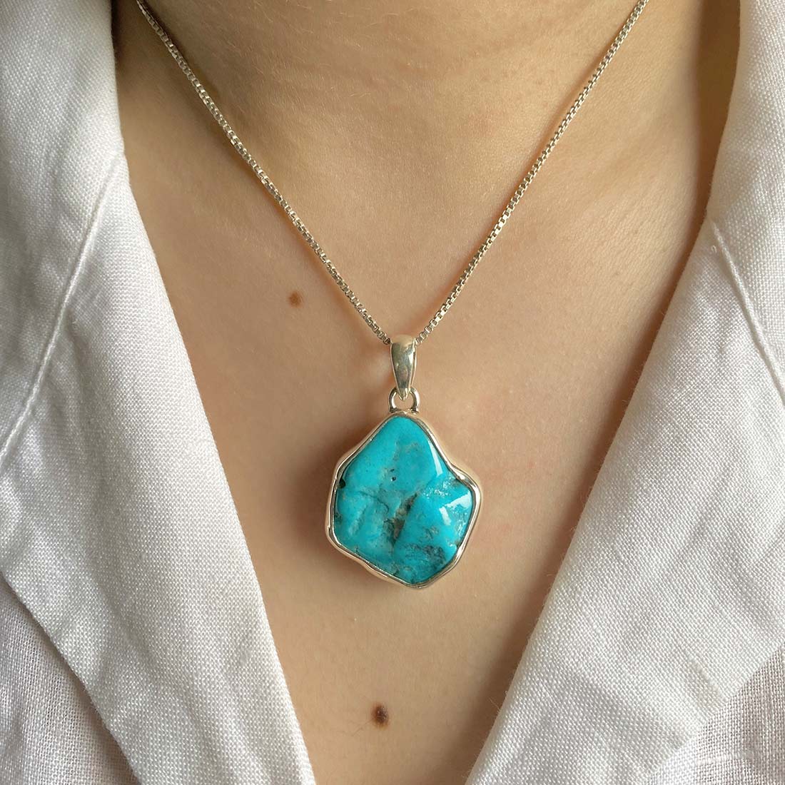 Premium Turquoise Rough Pendant - TRQ-P-50 | Sagacia Jewelry