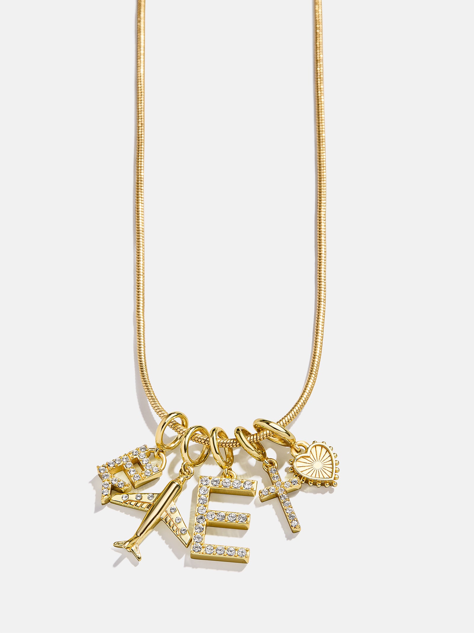 Premium Cluster Charm Necklace - Airplane Design