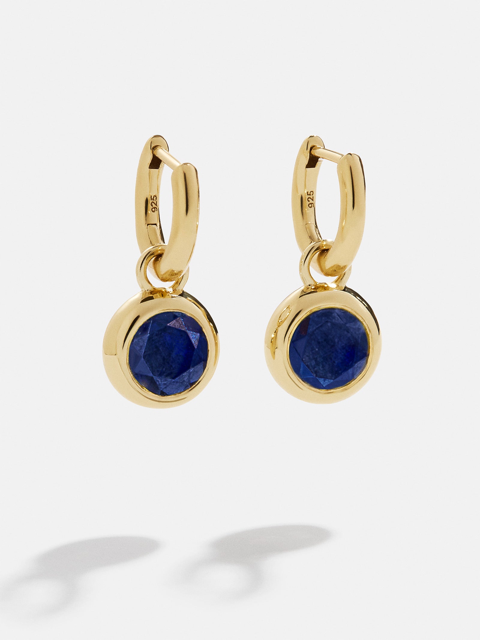 Premium 18K Gold Sapphire Birthstone Drop Earrings - Elegant & Personalized