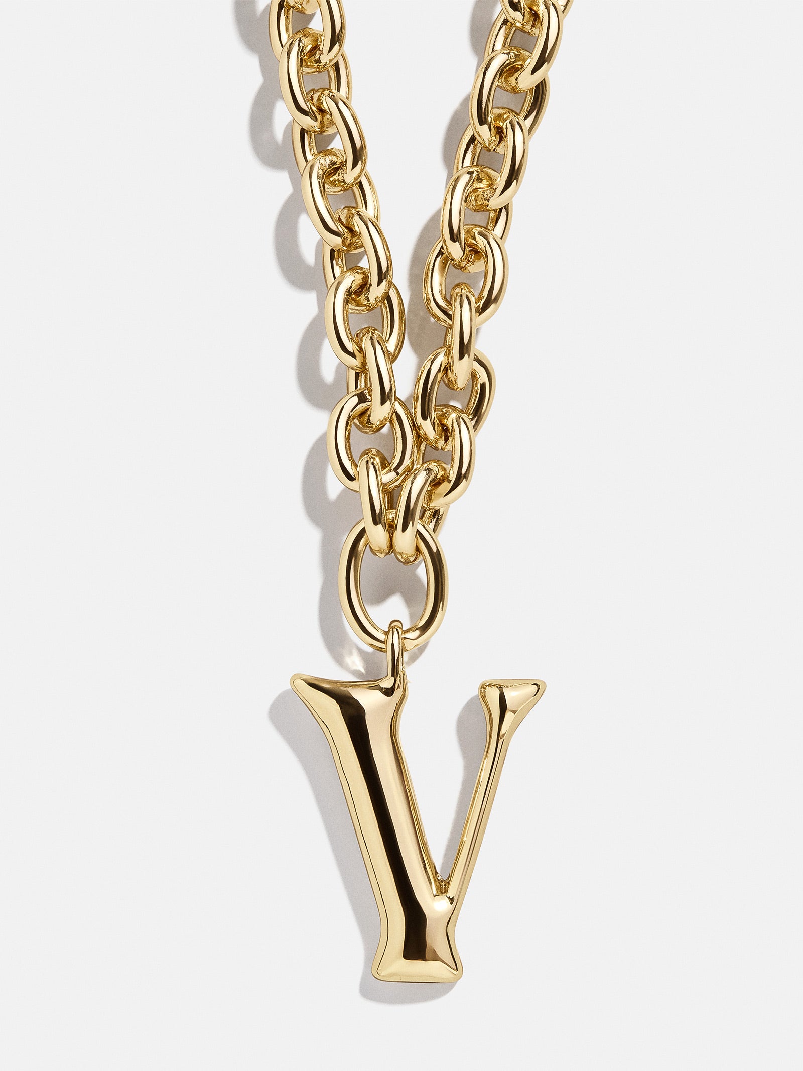 Premium Chunky Charm Initial Necklace - Gold