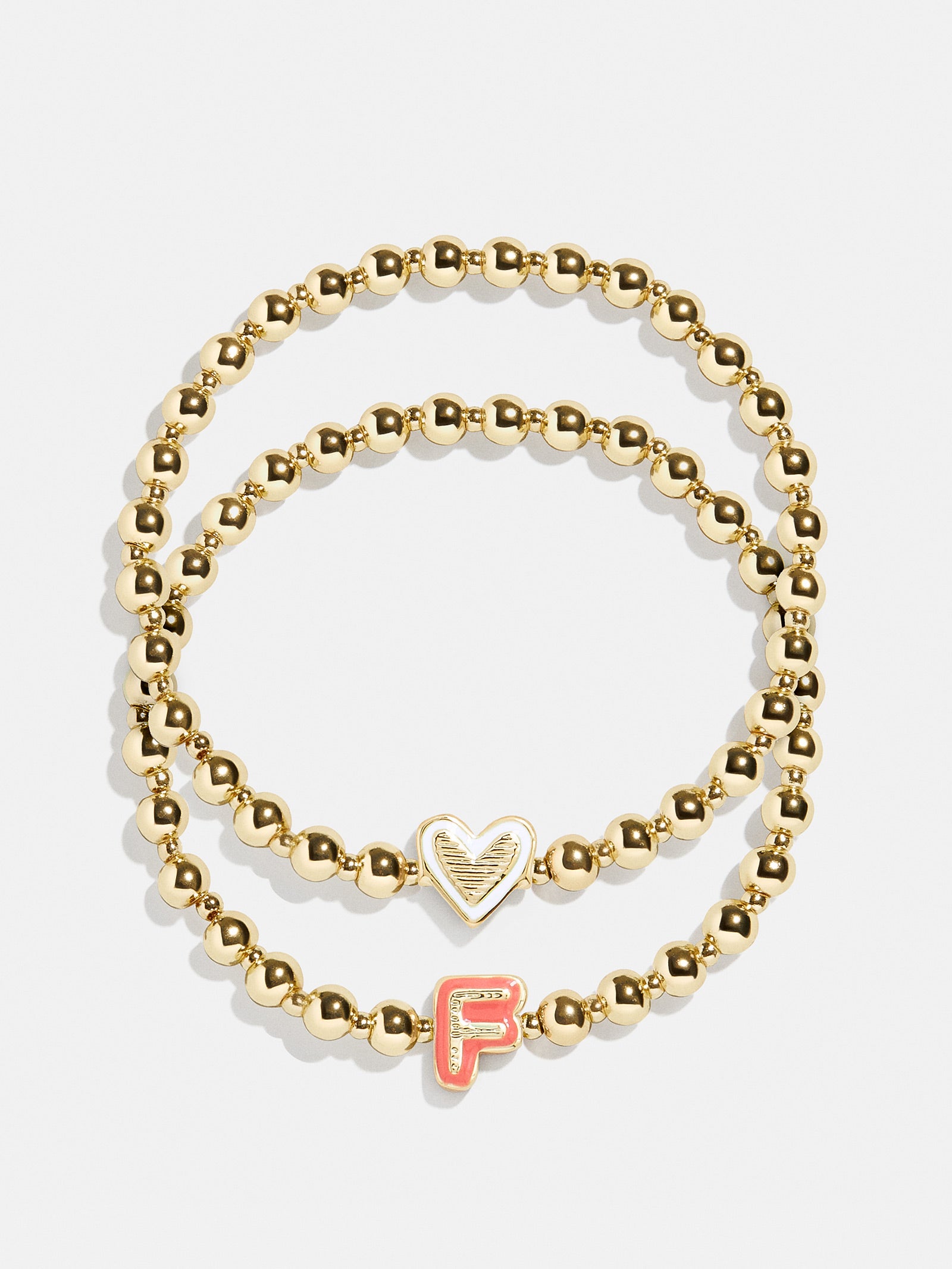 Premium Initial & Heart Kids' Pisa Bracelet Set - Gold | Ultimate Gift for Little Ones