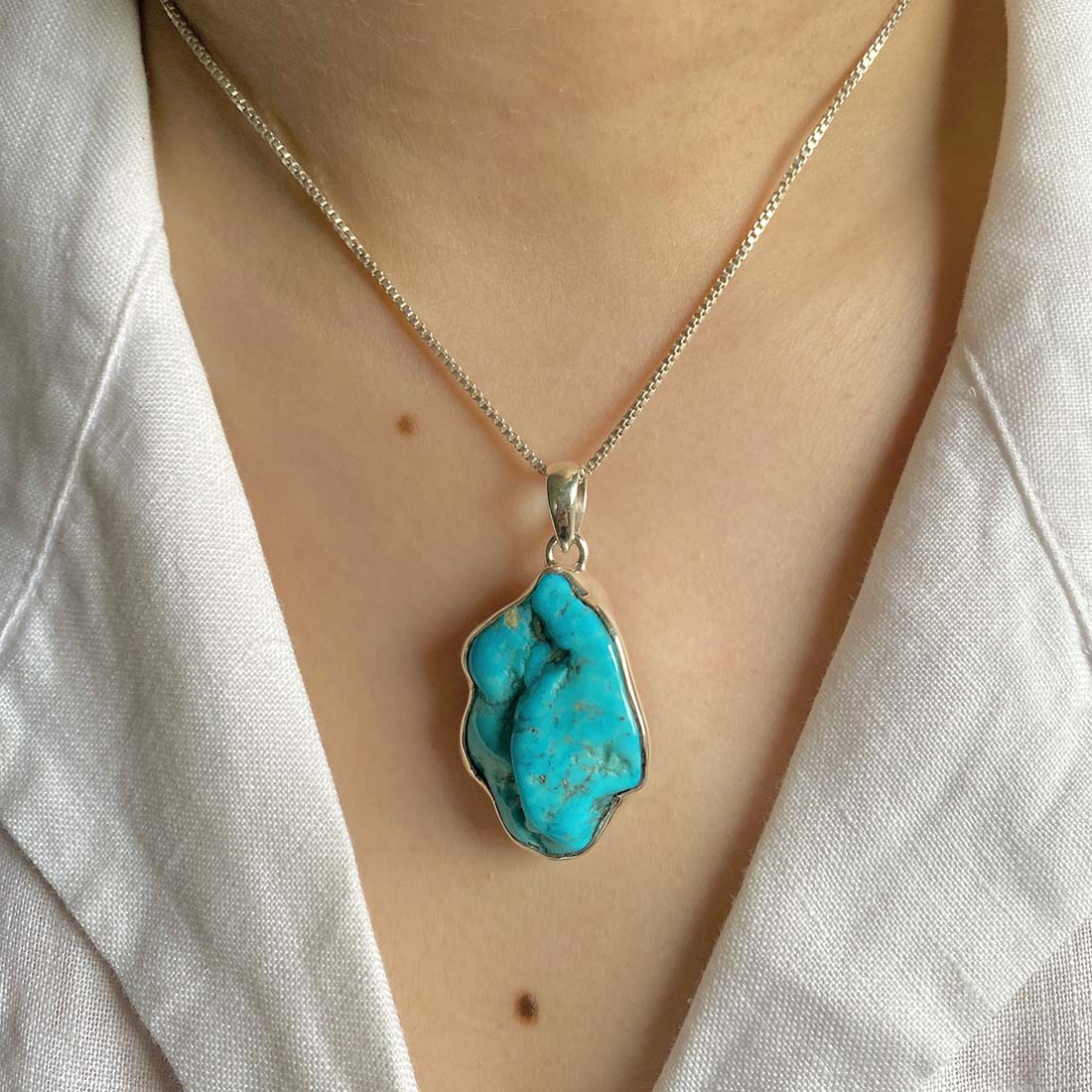 Premium Turquoise Rough Pendant - Ultimate Statement Jewelry (TRQ-P-57)