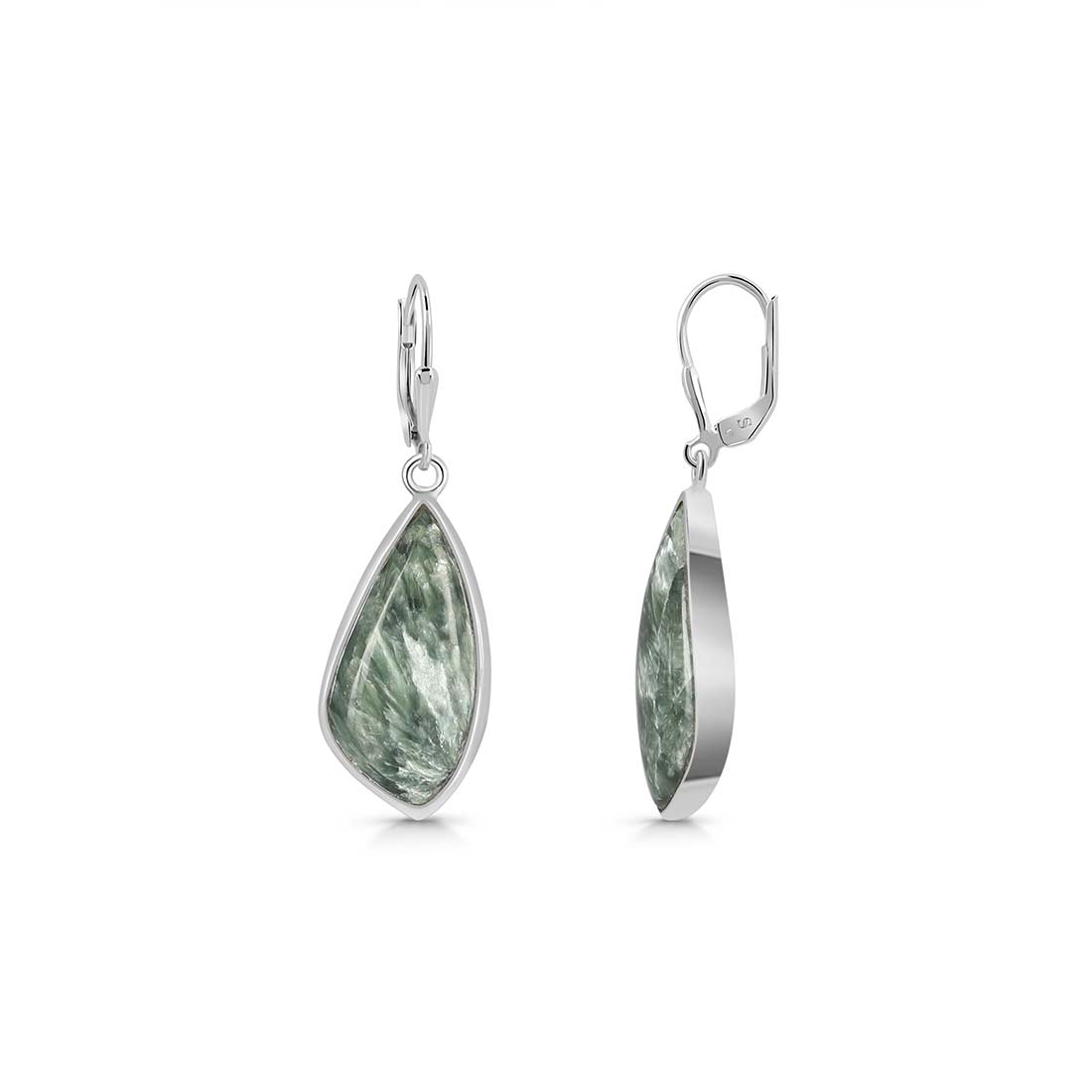 Premium Seraphinite Statement Earrings - SER-E-7