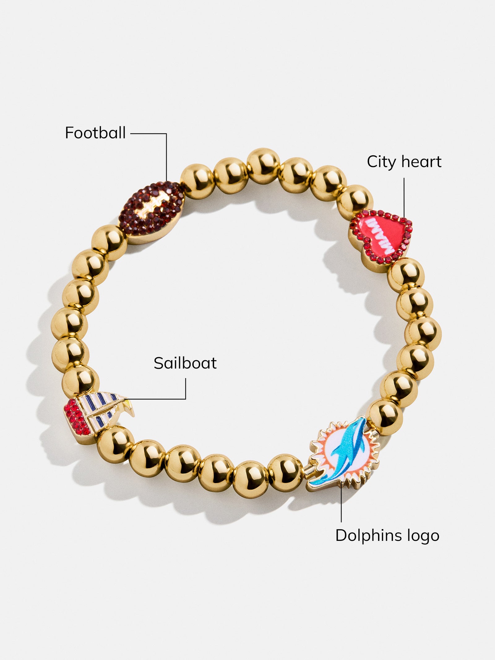 Premium Miami Dolphins NFL Charm Bracelet - Ultimate Team Spirit Accessory