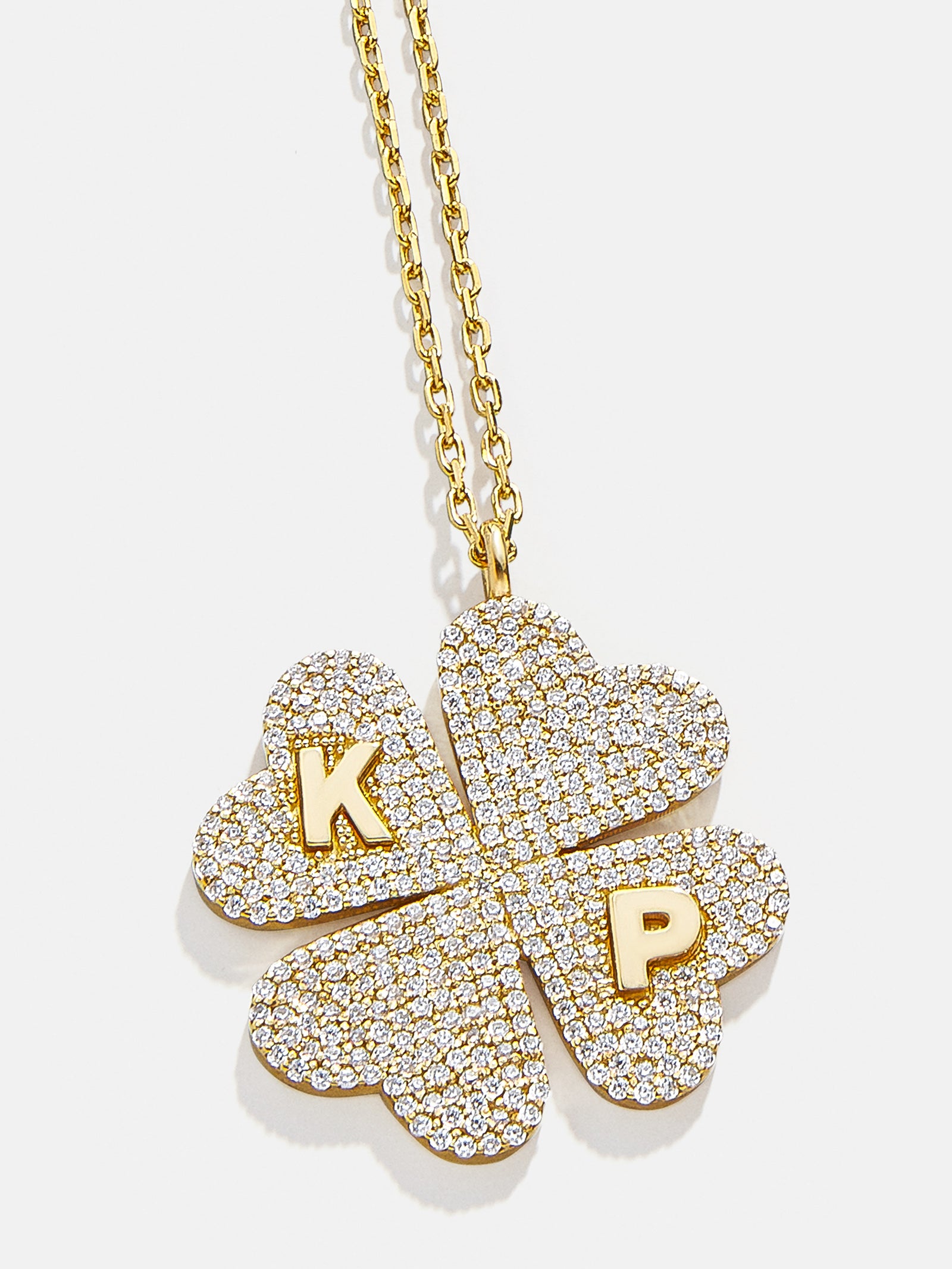 Ultimate Clover 18K Gold Custom Pendant Necklace - Personalized Jewelry with Cubic Zirconia