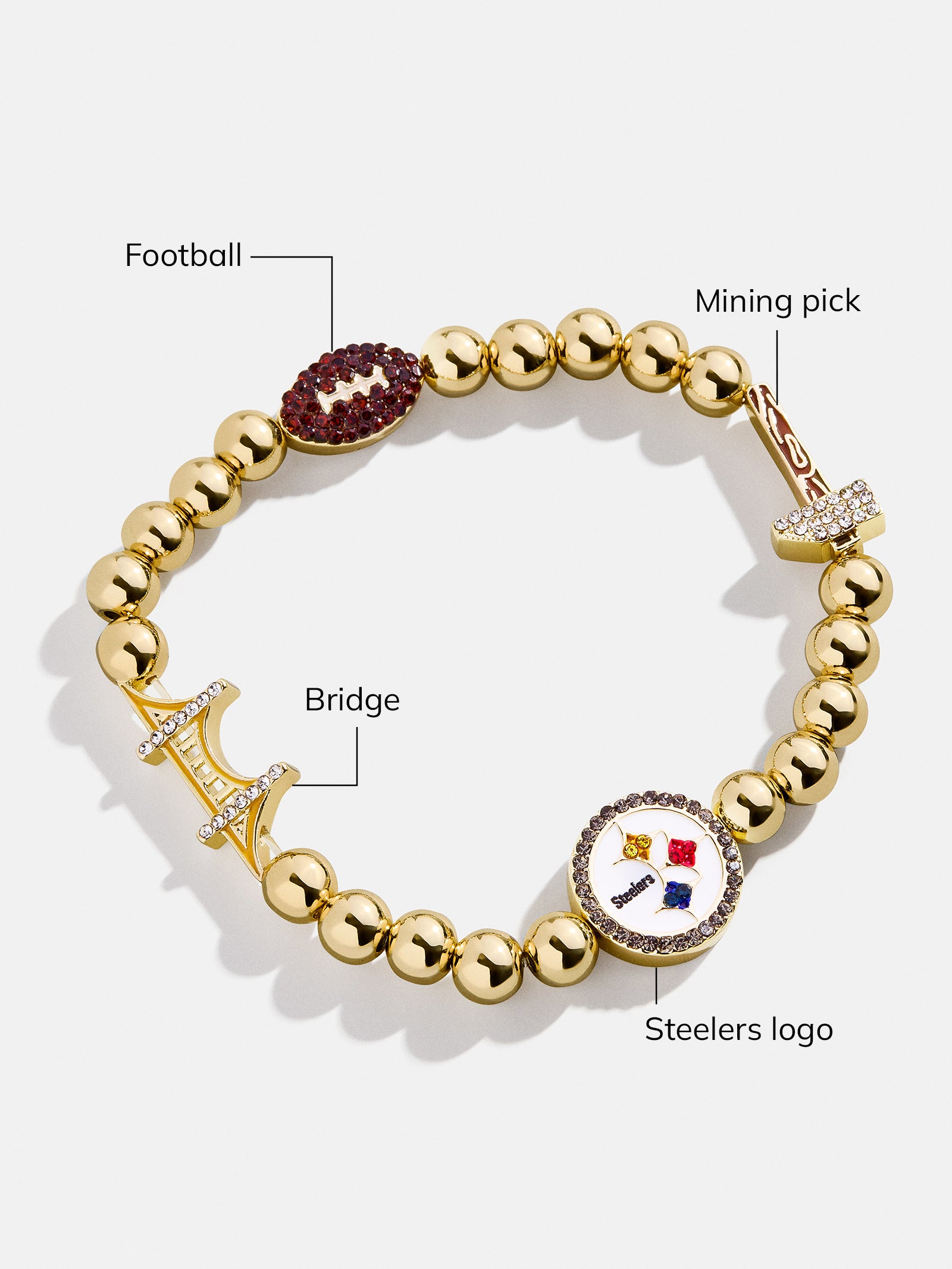 Premium Pittsburgh Steelers NFL Charm Bracelet - Ultimate Team Spirit Jewelry