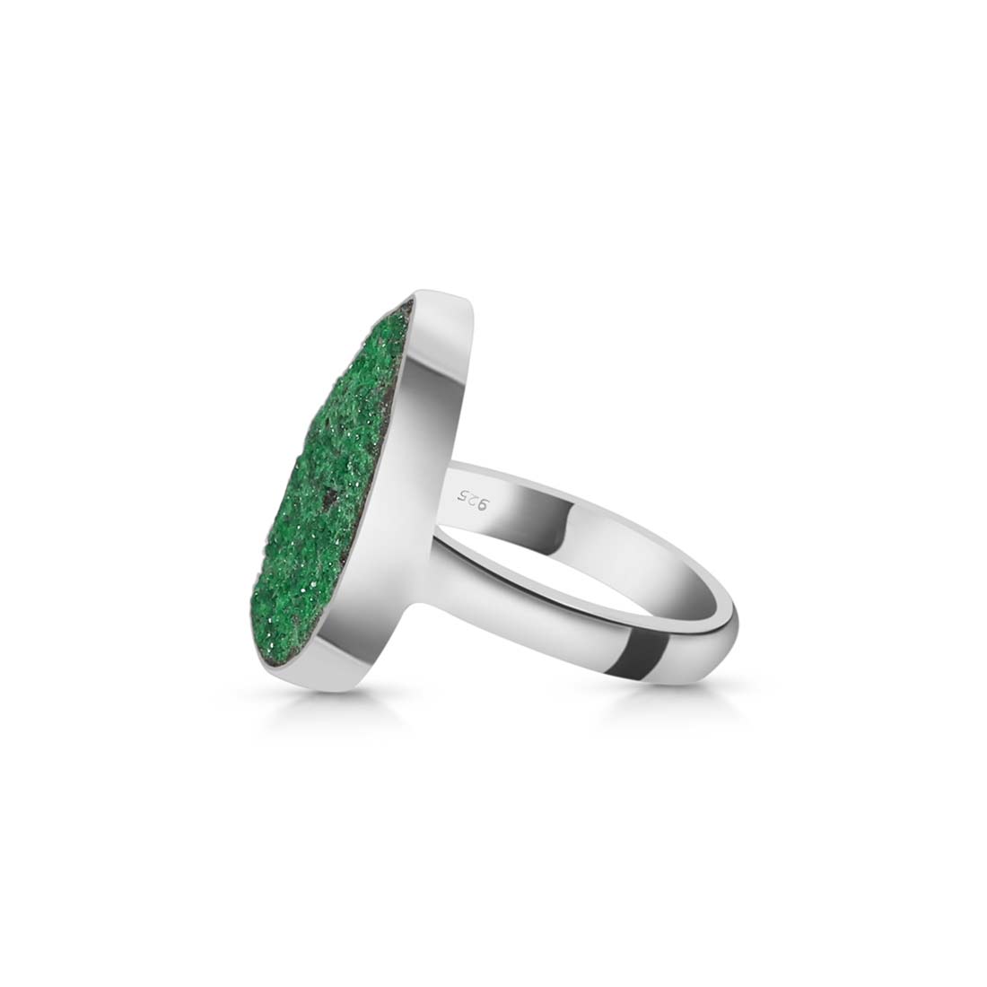 Premium Uvarovite Druzy Statement Ring - UVR-R-6