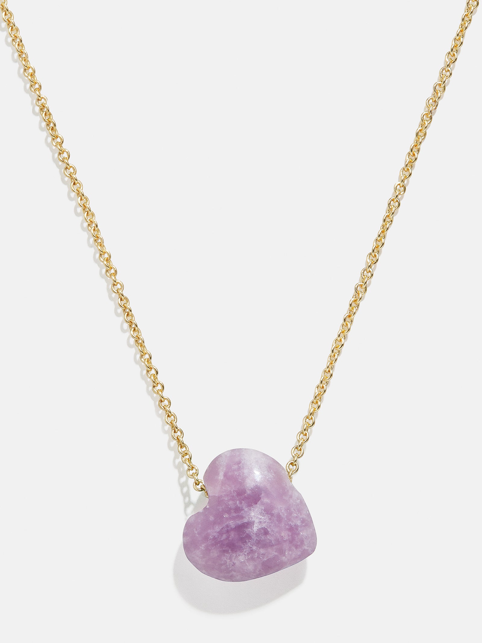 Premium Juno Pink Lepidolite Necklace - Heart-Shaped Stone for Inner Peace