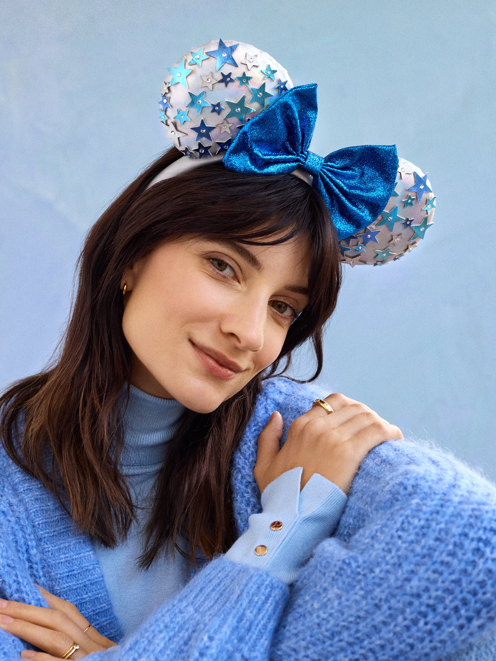 Disney Minnie Mouse Ultimate Star Ears Headband - Blue & Silver Sparkle