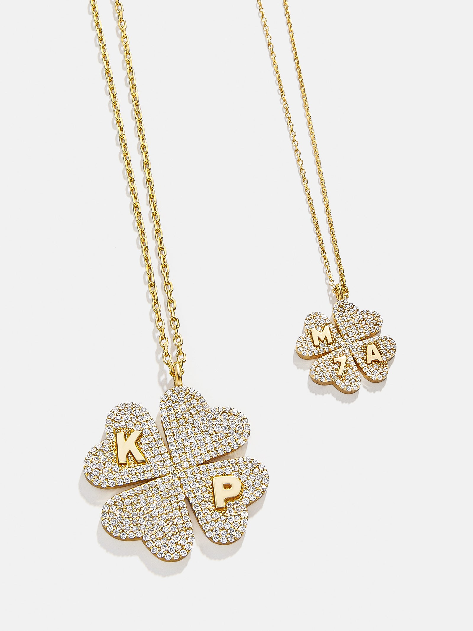 Ultimate Clover 18K Gold Custom Pendant Necklace - Personalized Jewelry with Cubic Zirconia