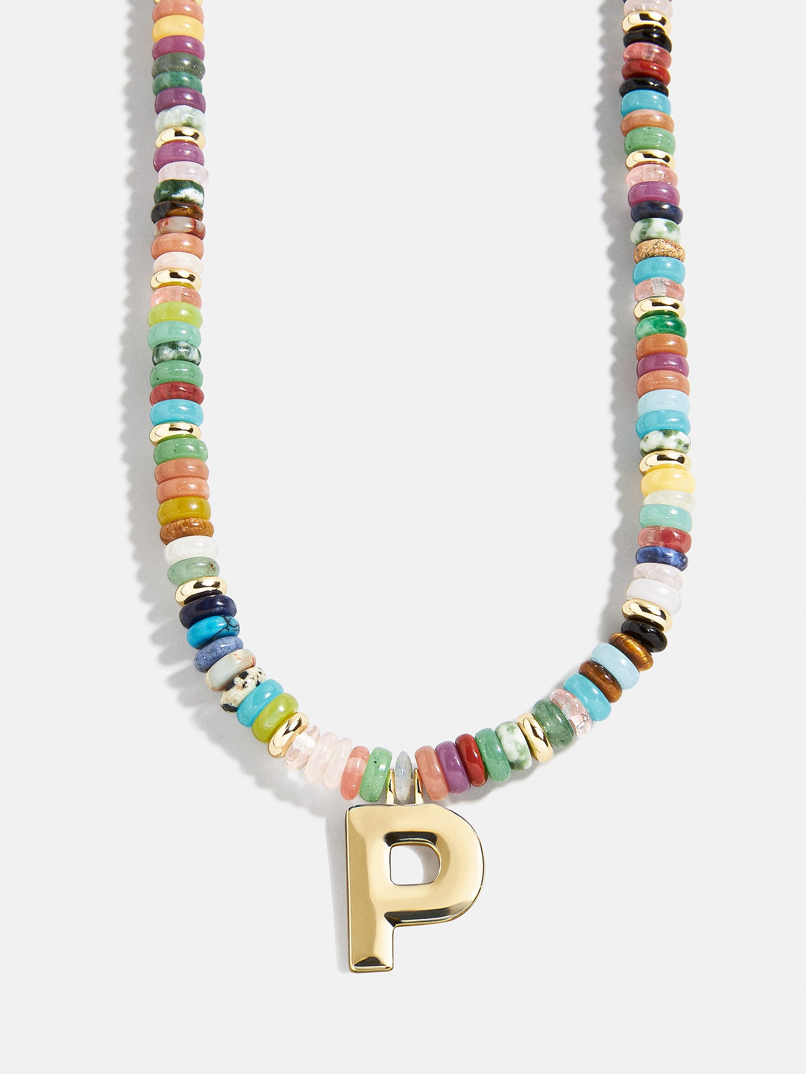 Ultimate Semi-Precious Block Initial Necklace - Personalized & Vibrant