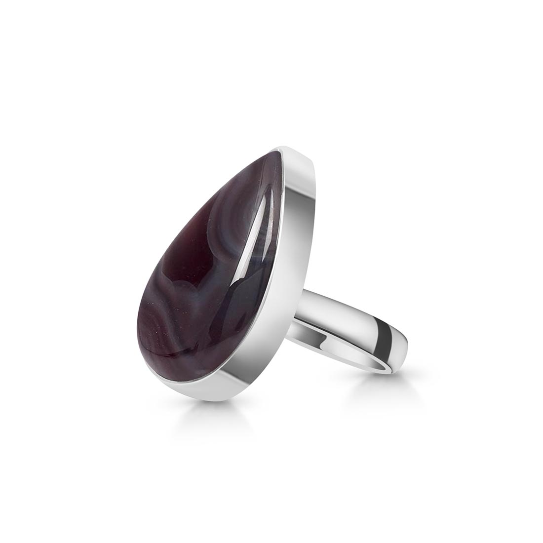 Premium Botswana Agate Adjustable Ring - Emotional Healing Jewelry (RBA-R-29)