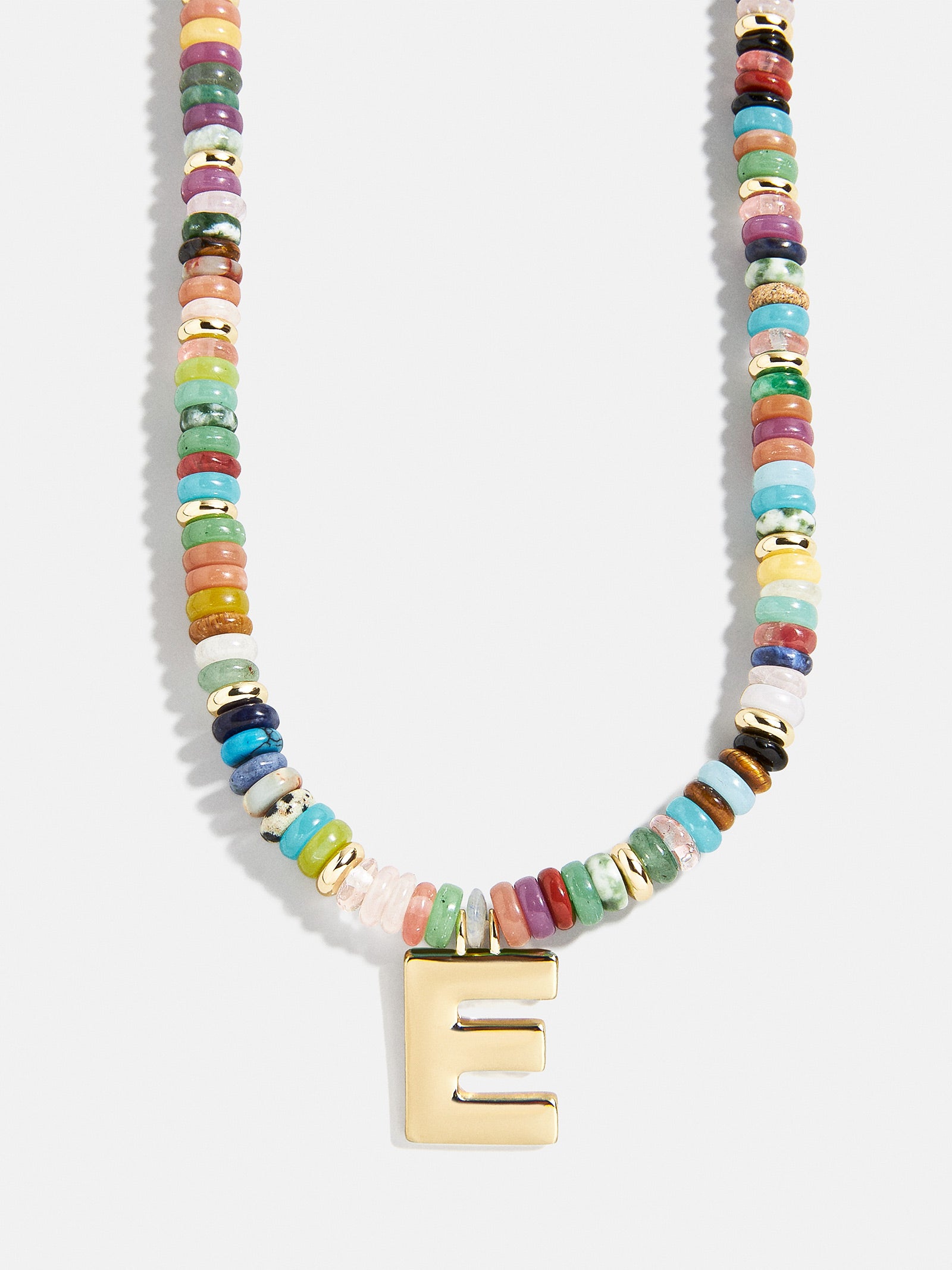 Ultimate Semi-Precious Block Initial Necklace - Personalized & Vibrant