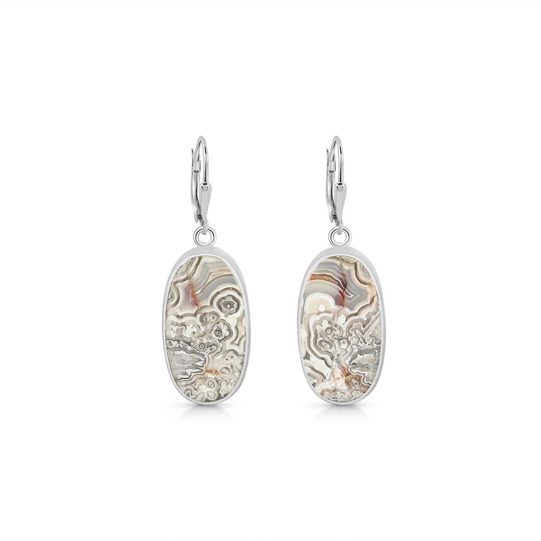 Premium Crazy Lace Agate Statement Earrings - CLA-E-11