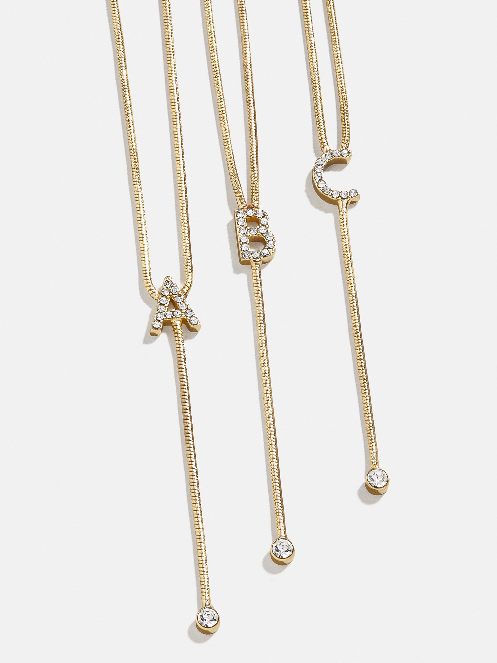Premium Pavé Initial Y-Chain Necklace - Gold Elegance