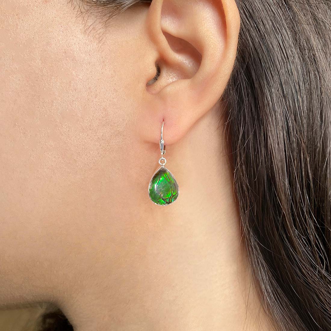 Premium Ammolite Statement Earrings - AML-E-32