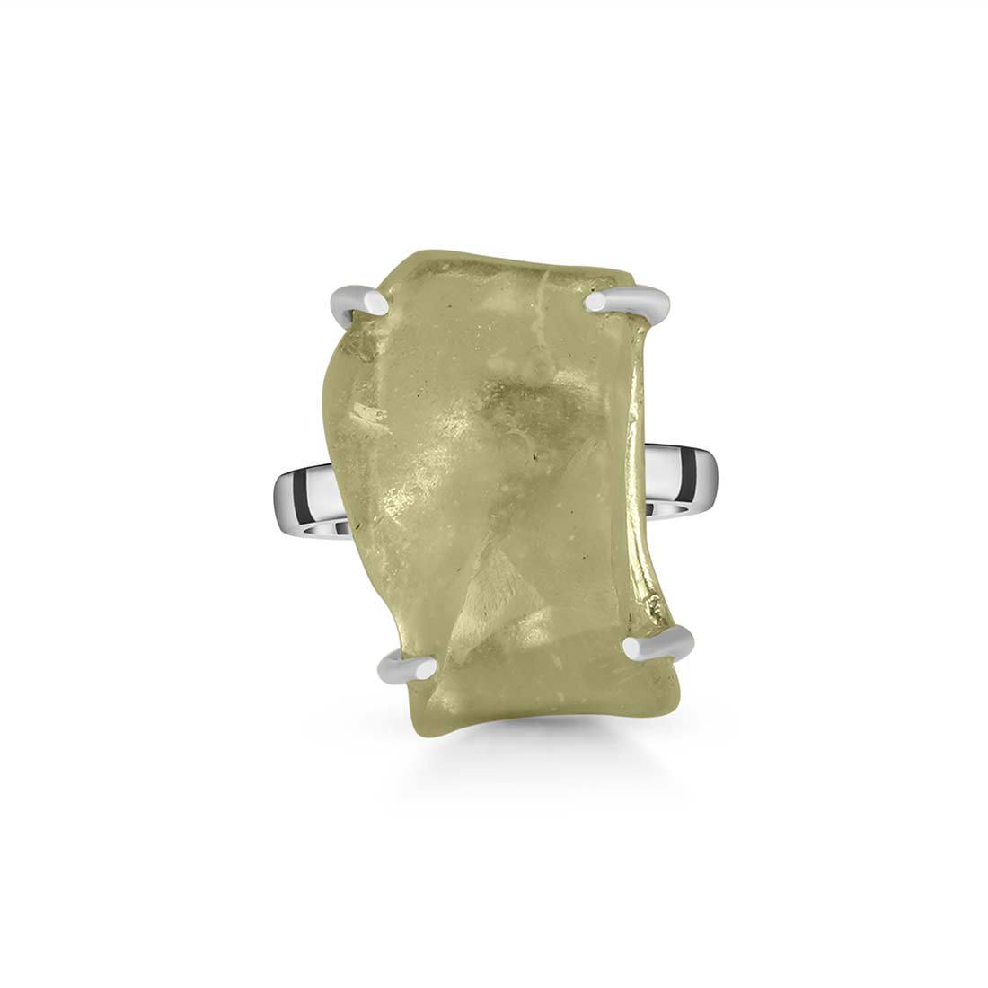 Premium Libyan Desert Glass Statement Ring - LDG-R-40