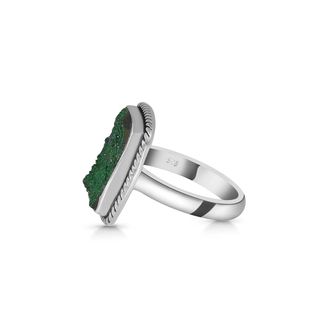 Premium Uvarovite Druzy Statement Ring - Elegant Green Gemstone Jewelry (UVR-R-27)